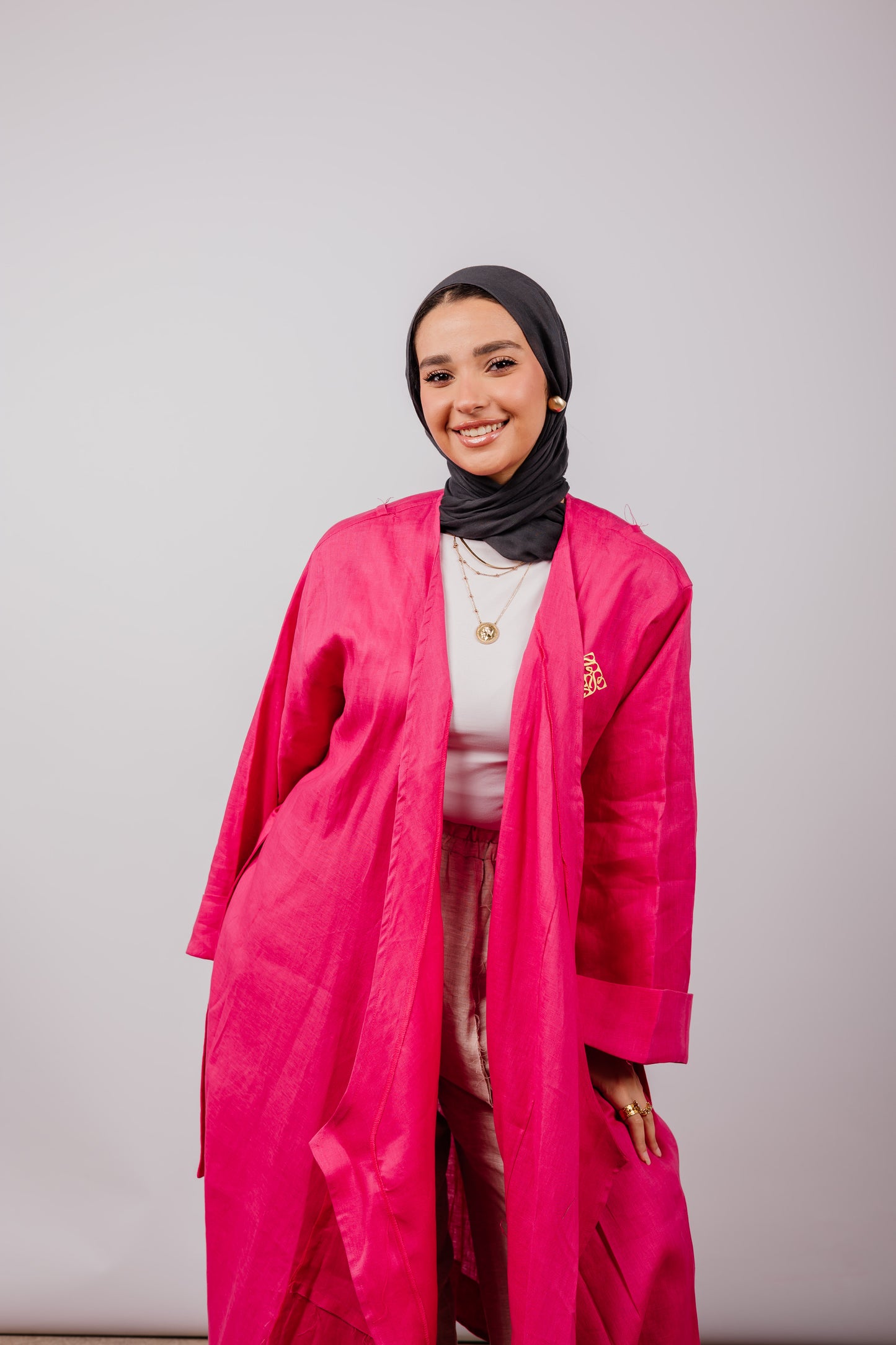 Basic Kimono In Fuchsia