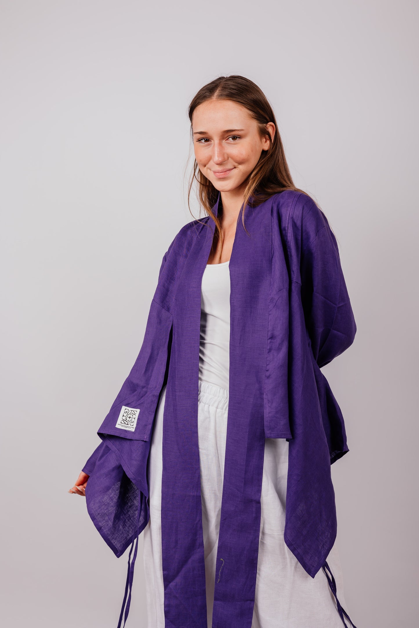Double Collar With Fringes In Purple