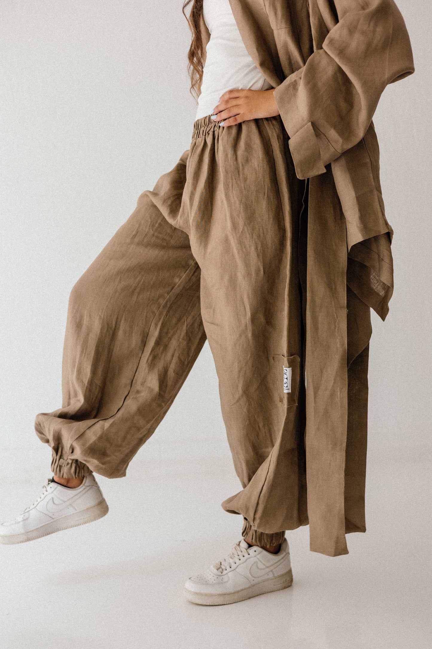 Elastic Pant In Light Brown