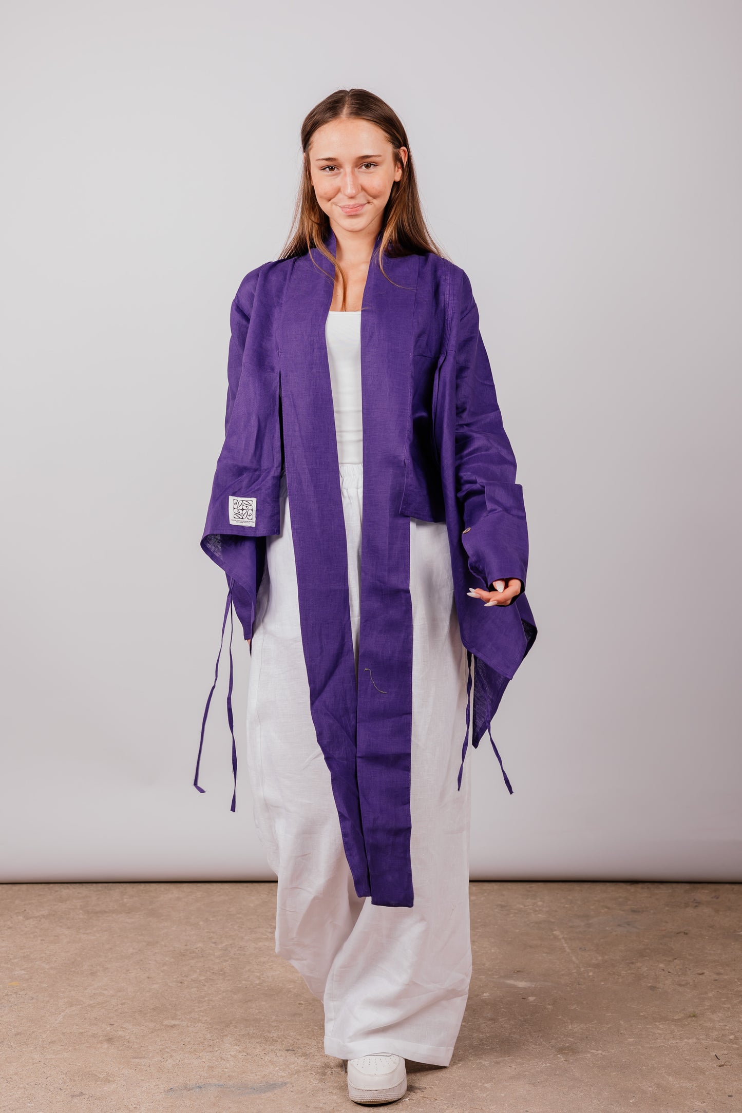 Double Collar With Fringes In Purple