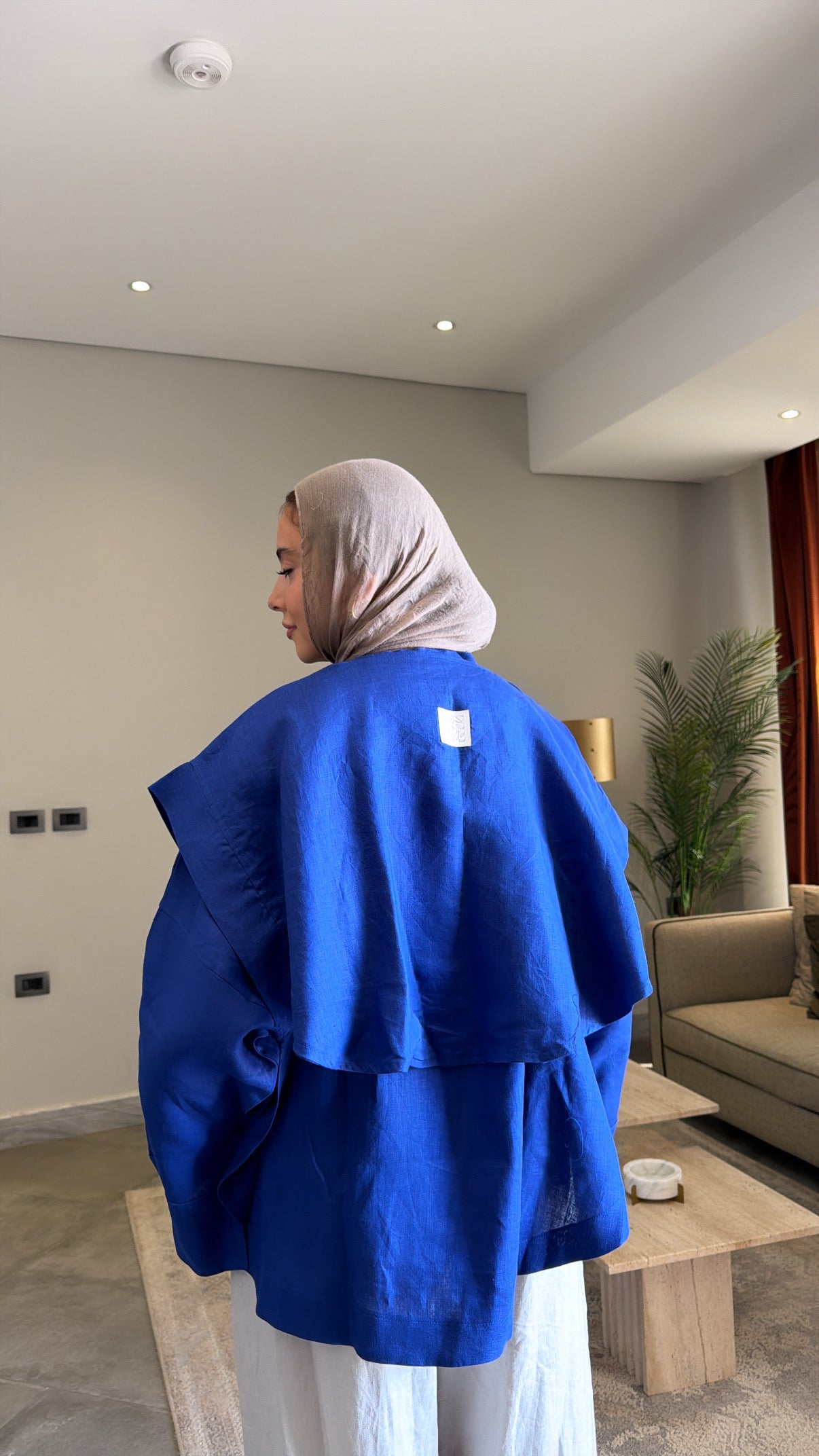 Layered shirt in royal-blue