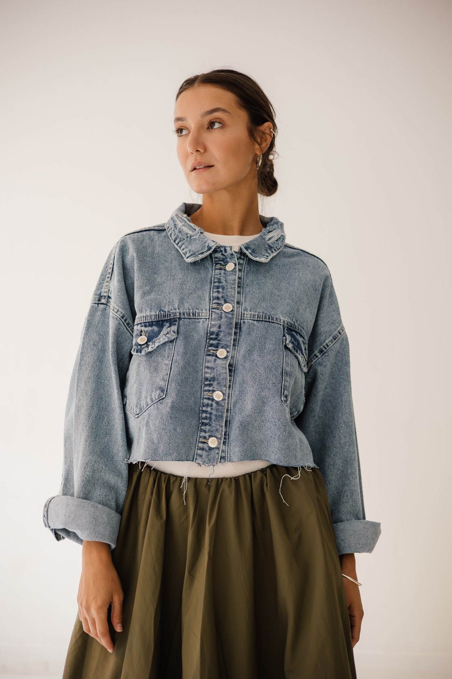 Cropped denim jacket
