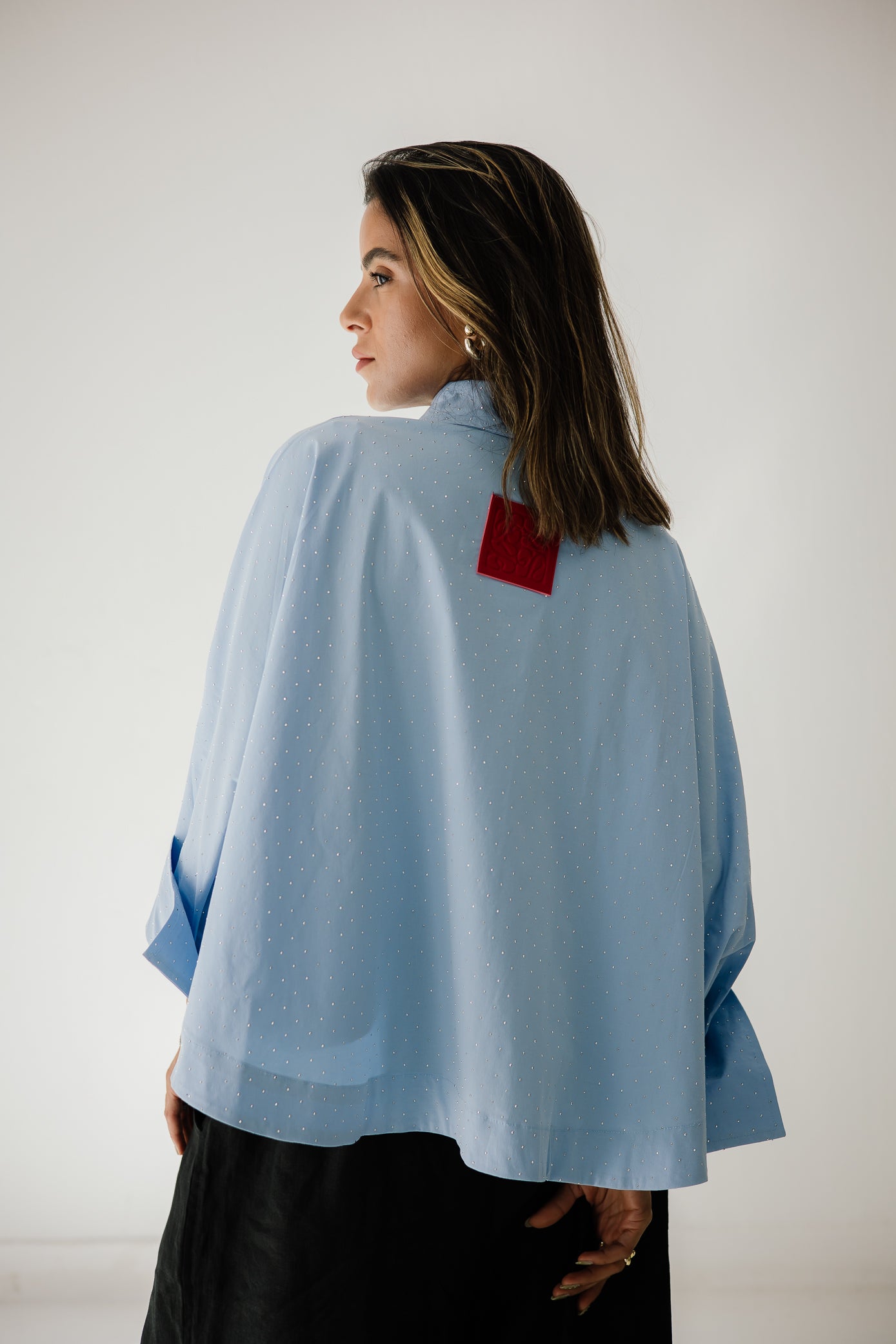 Studding Butterfly Shirt In Blue