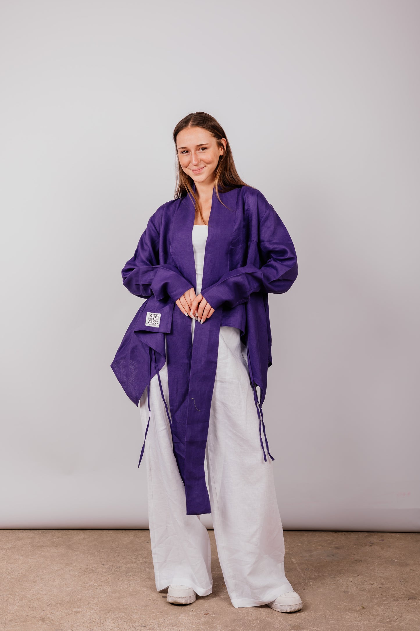 Double Collar With Fringes In Purple