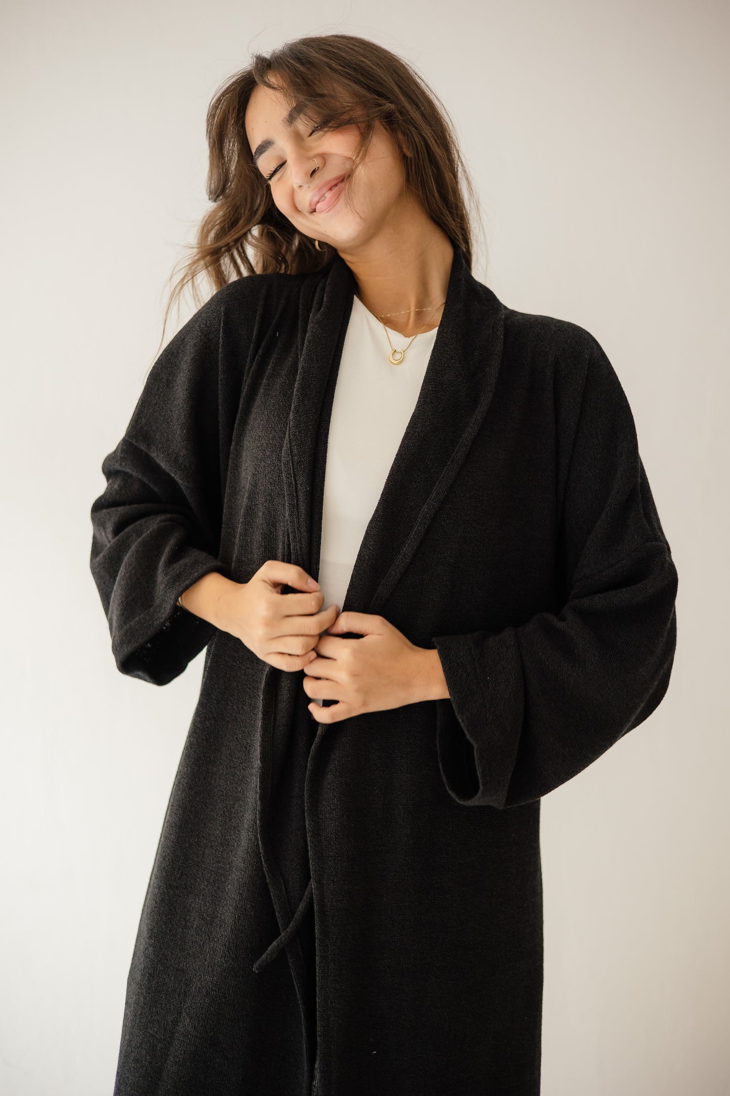 Unfinished Wool Set In Black