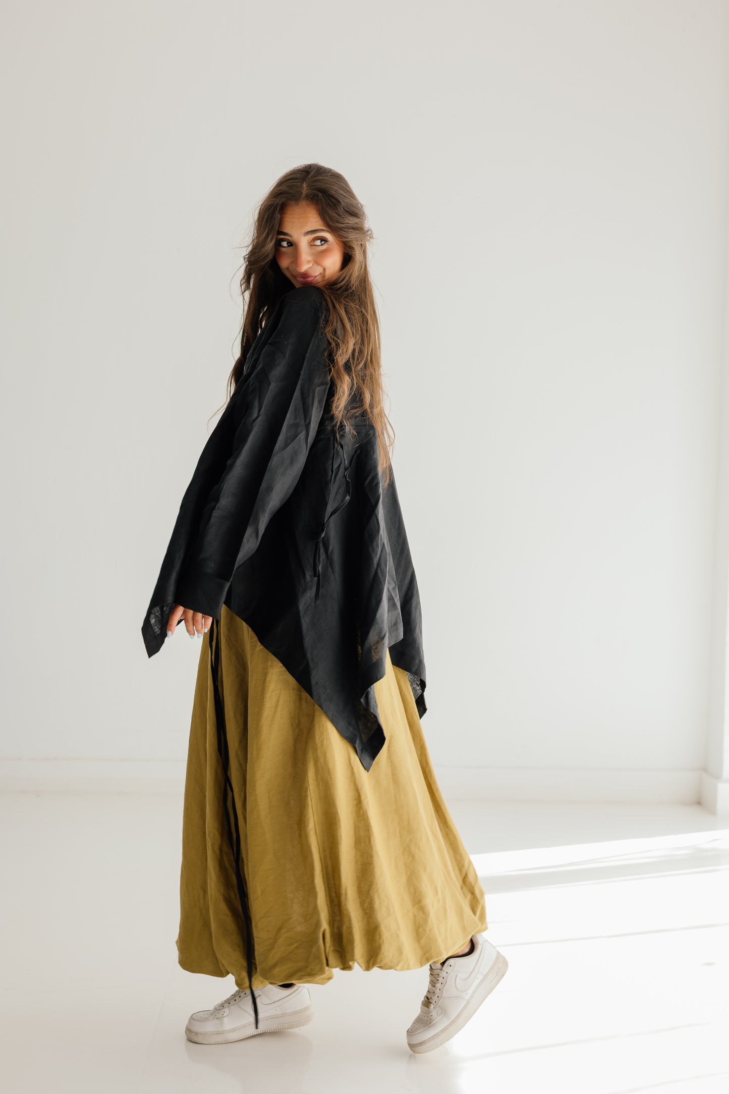 Elastic Kimono In Black