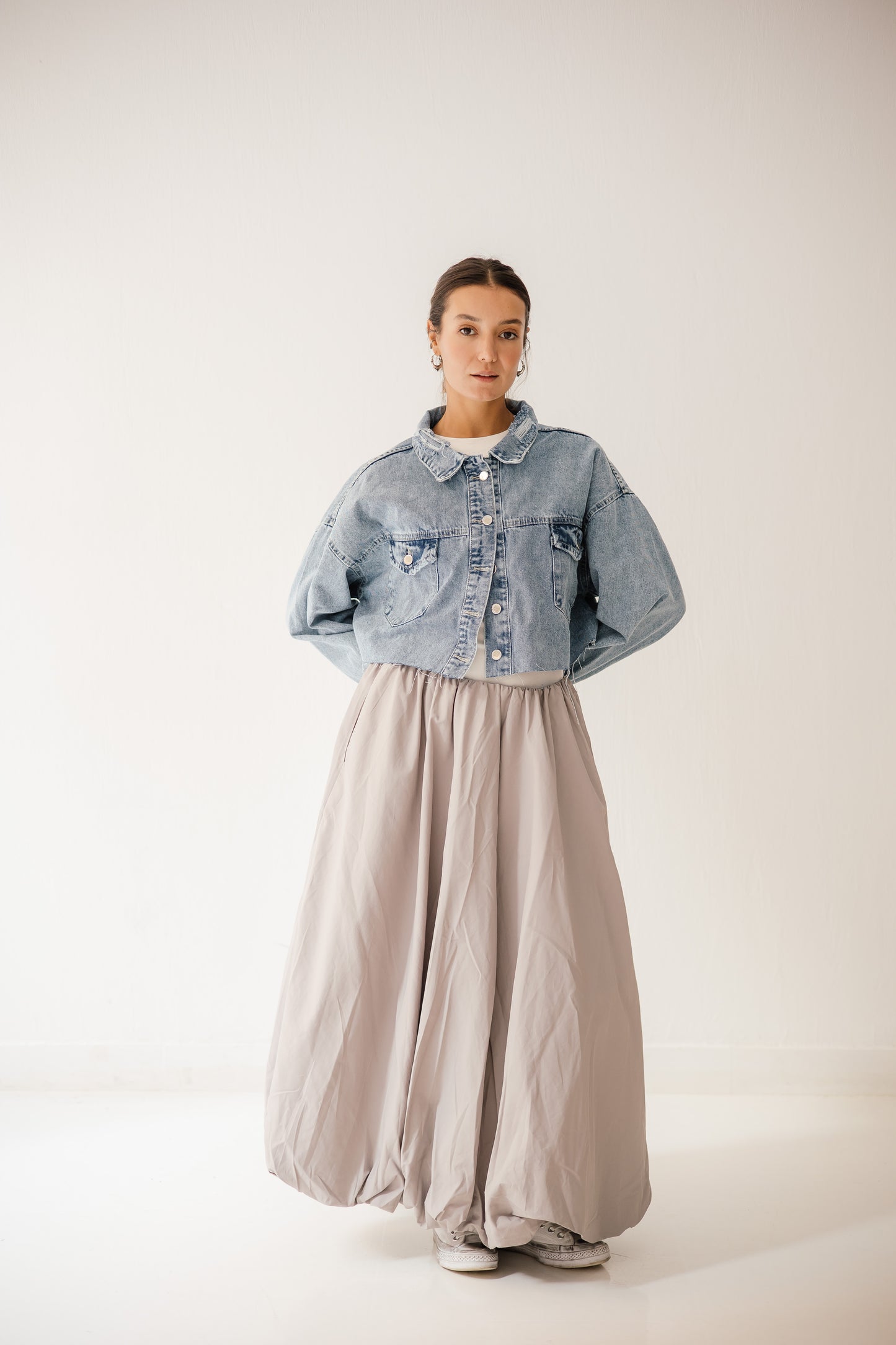 Balloon Skirt in Light-grey