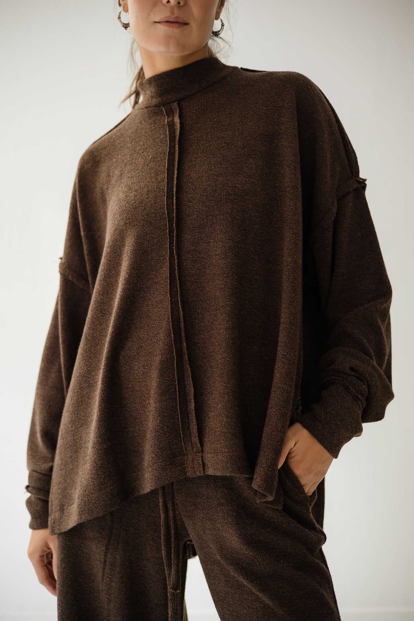 Unfinished Wool Set In Brown