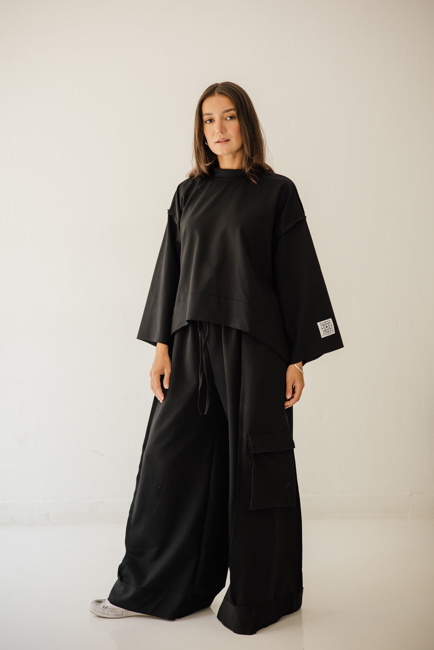 Pocket Cotton Set In Black