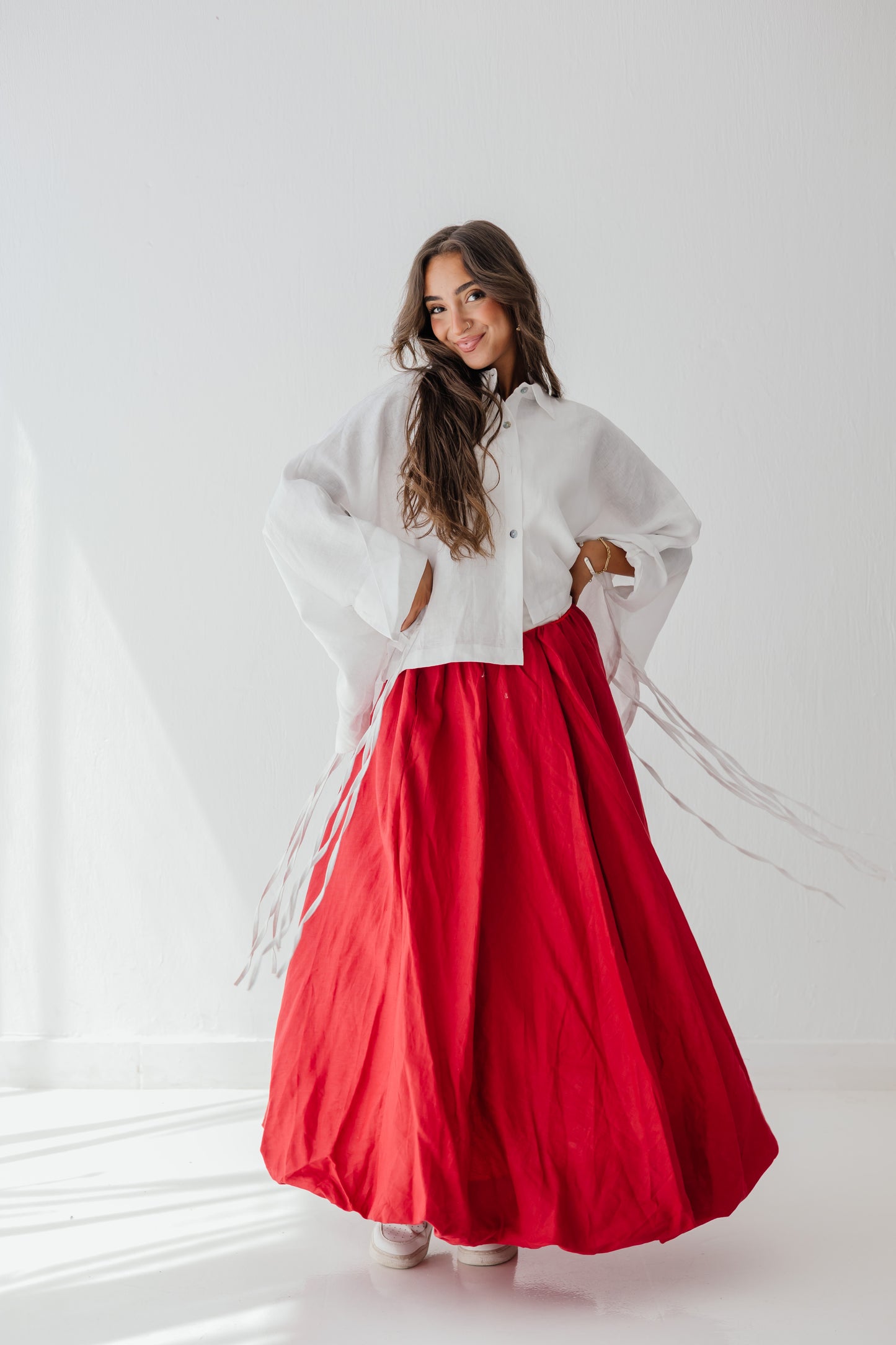 Balloon Skirt In Red