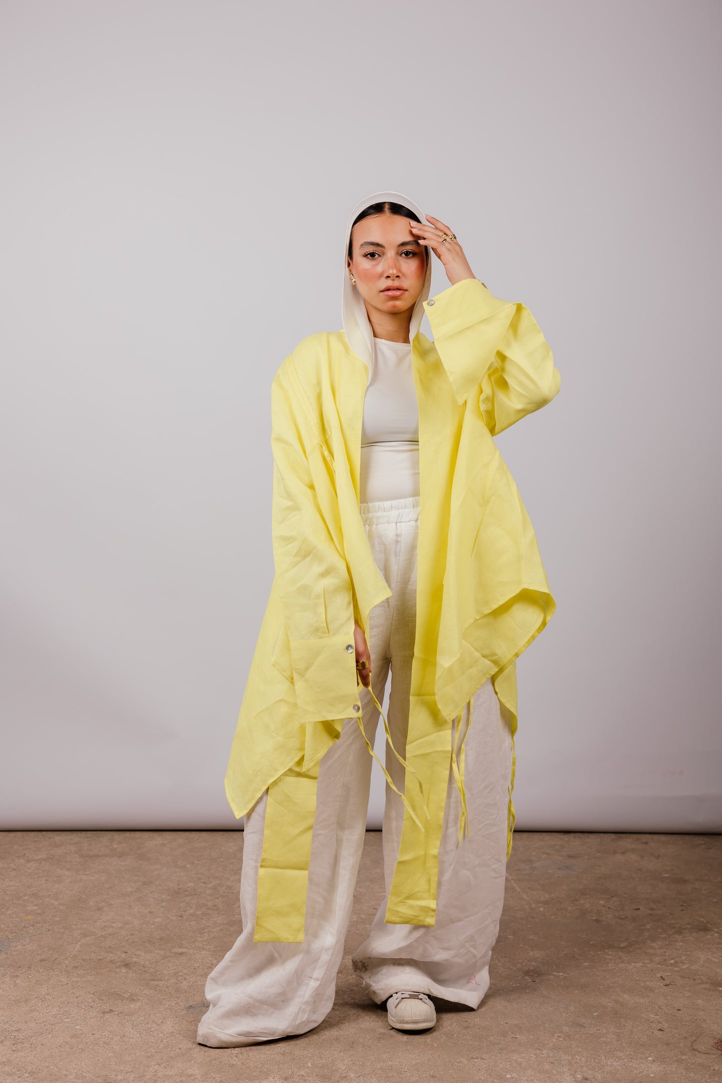 Double Collar With Fringes In Yellow