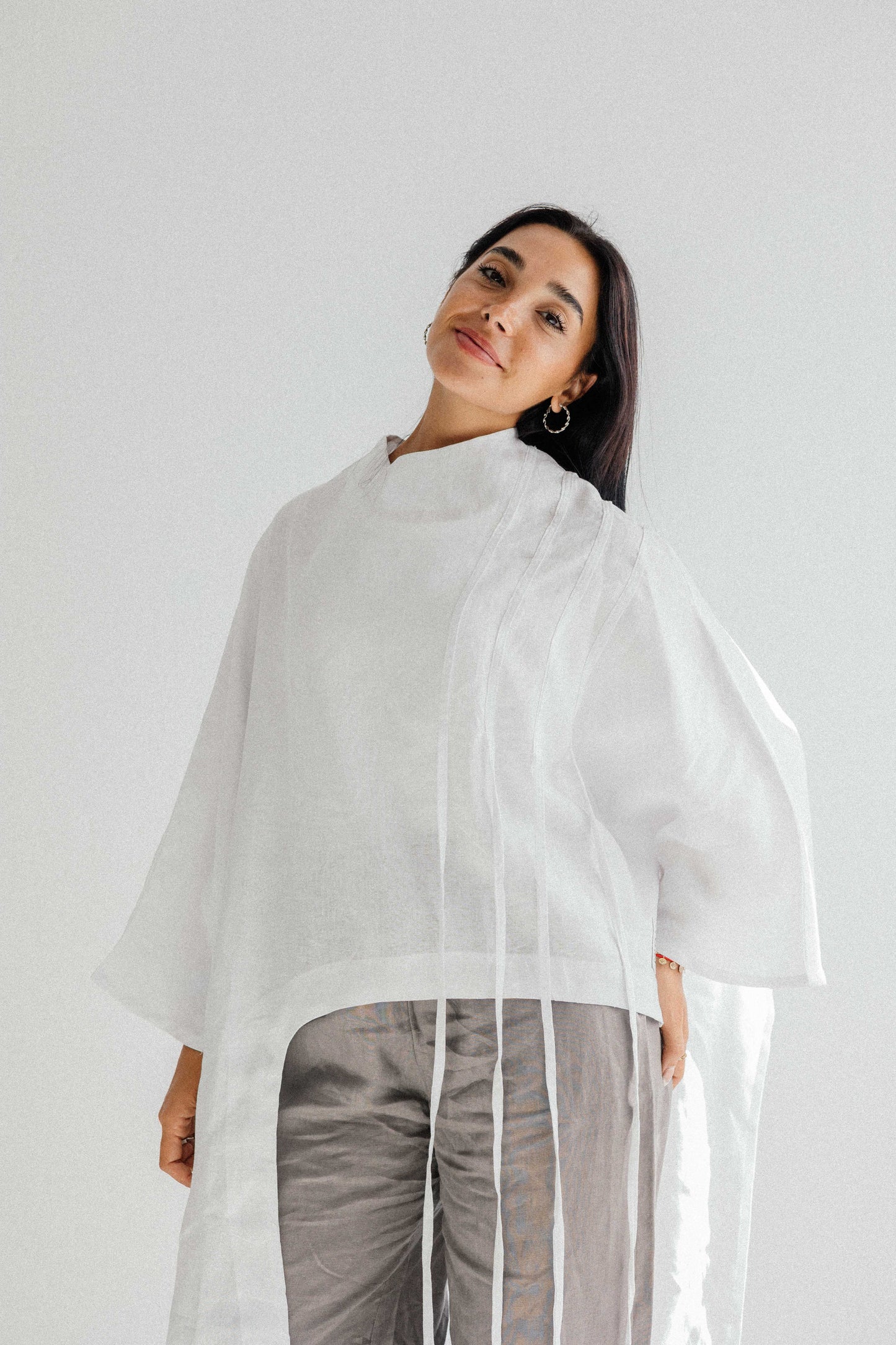 Side To Side Top In White