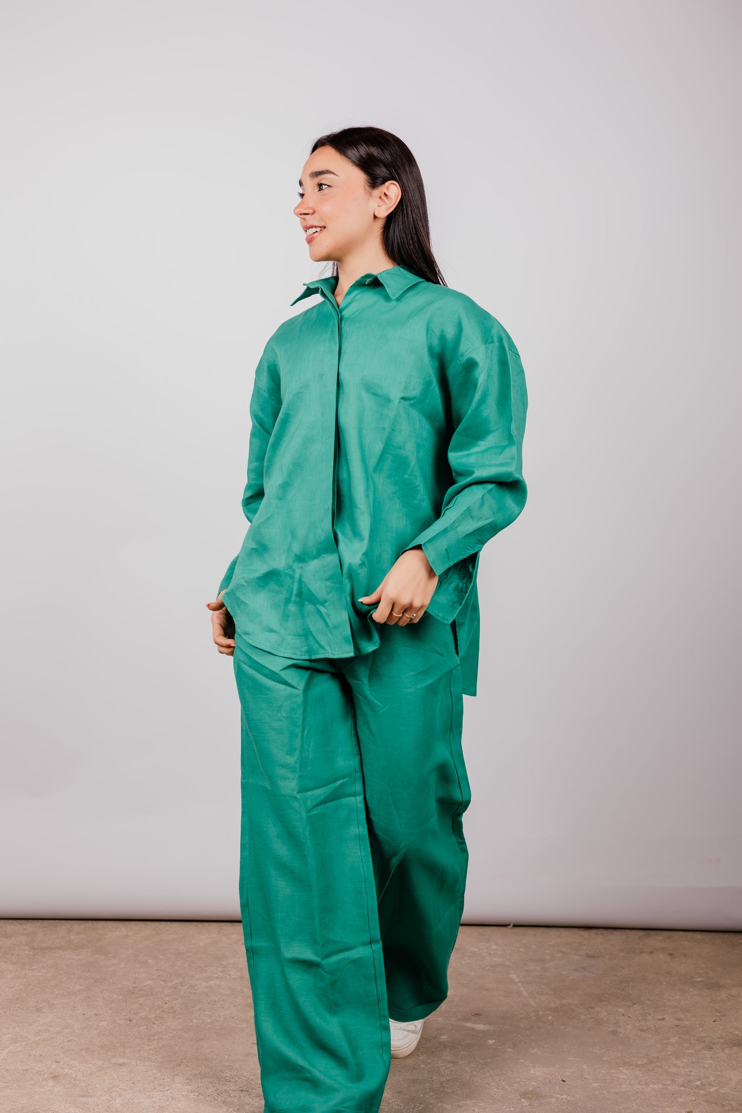 Daily Linen Shirt In Green