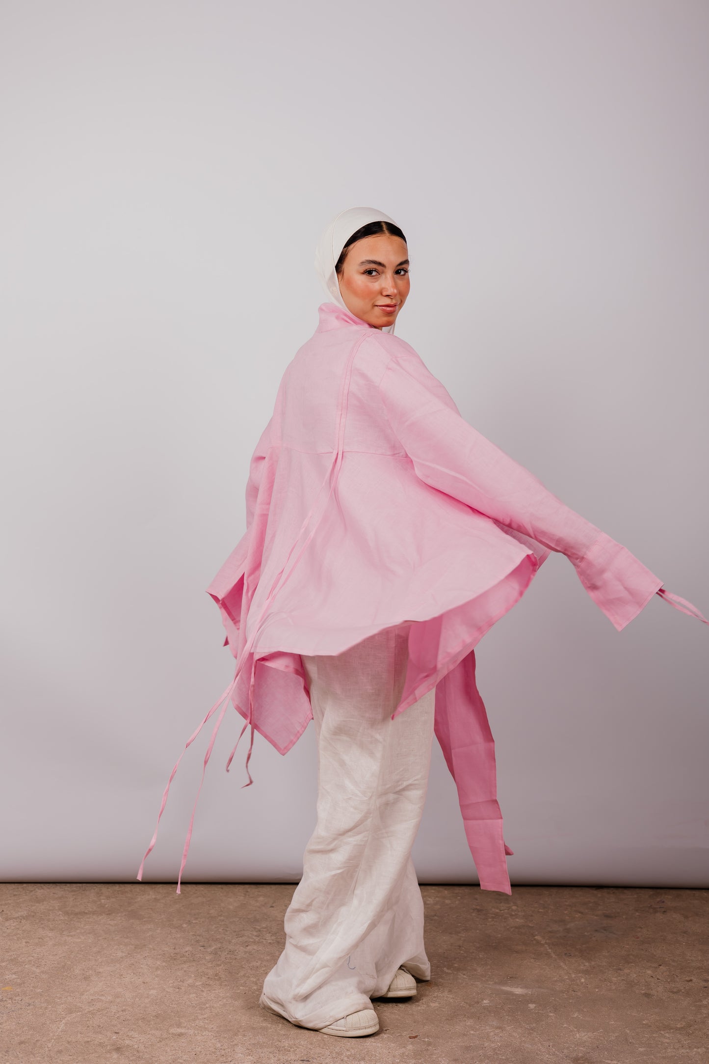 Double Collar With Fringes In Pink