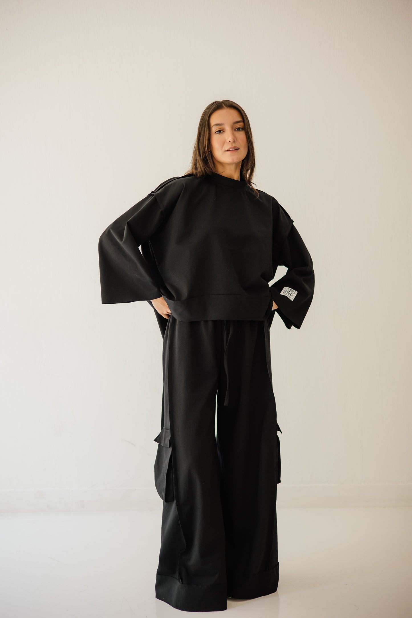 Pocket Cotton Set In Black