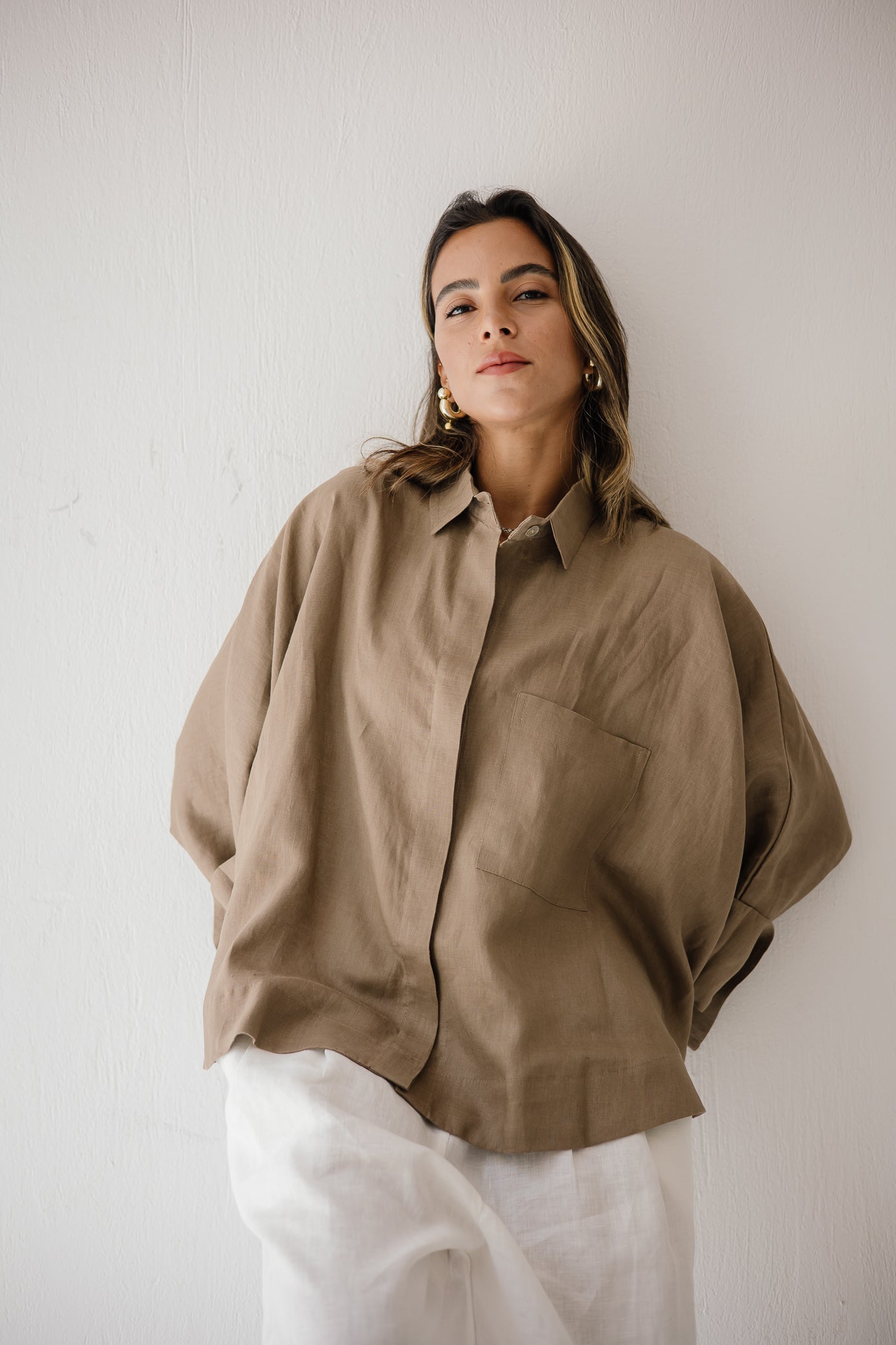 Butterfly Shirt In Light-brown