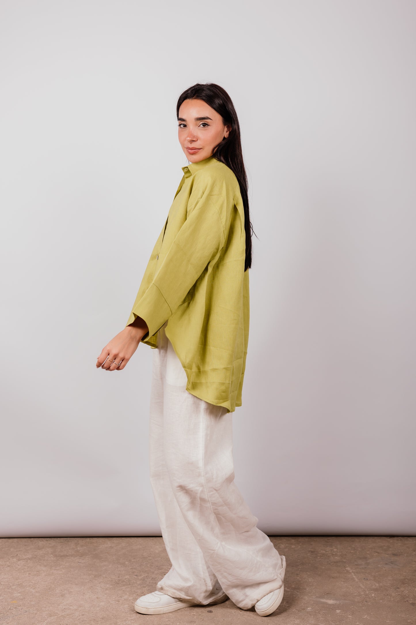 Basic Shirt In Lime-green