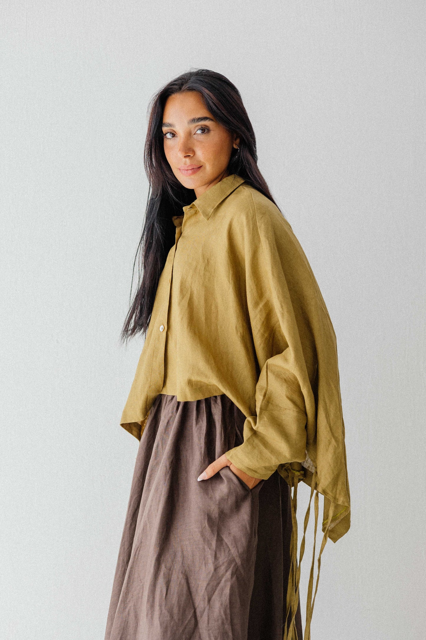 Fringes Shirt In Dark-limegreen
