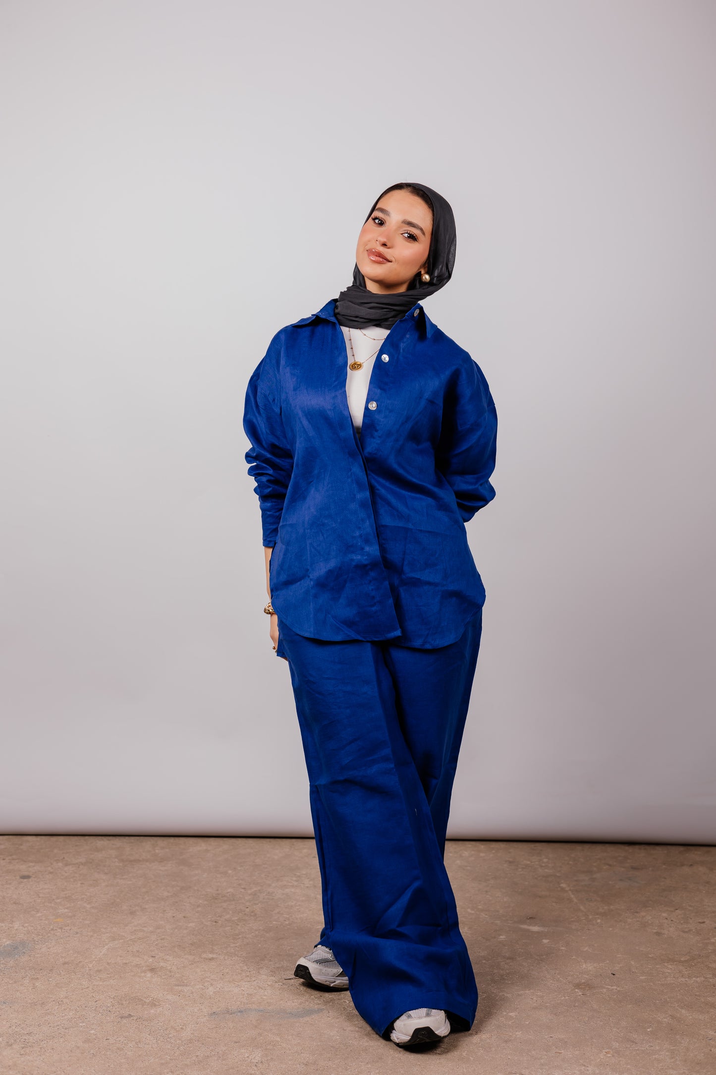 Daily Linen Shirt In Royal-blue