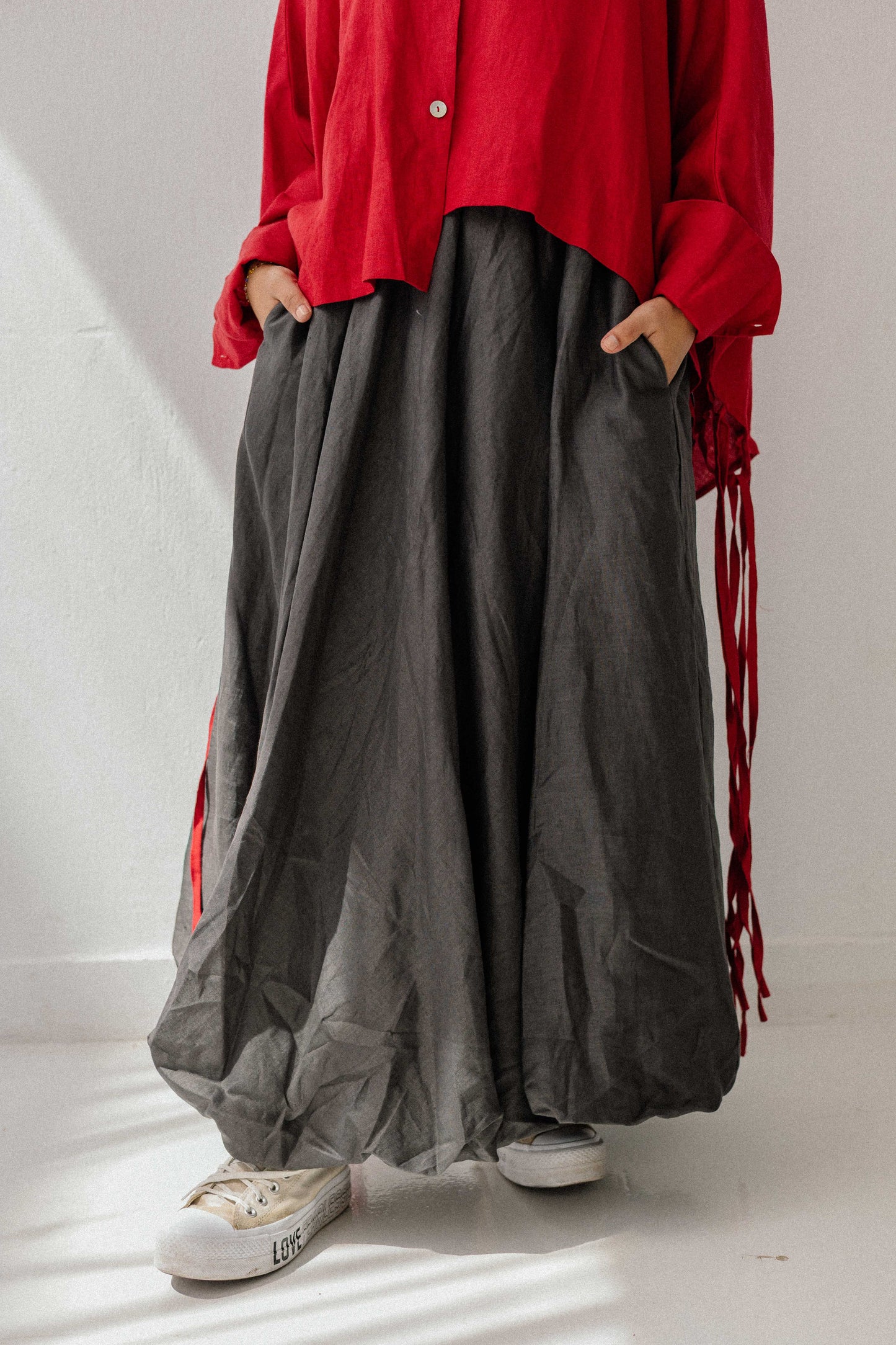 Balloon Skirt In Dark-grey