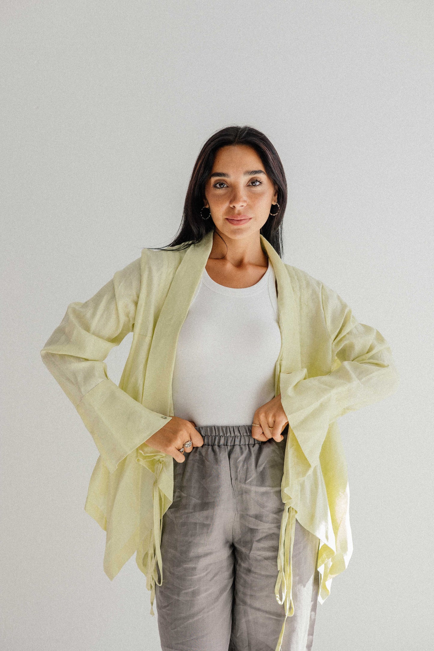 Elastic Kimono In Butter-lemon