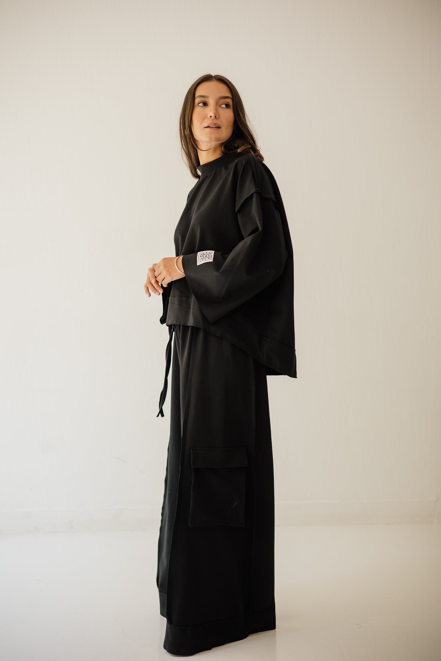 Pocket Cotton Set In Black