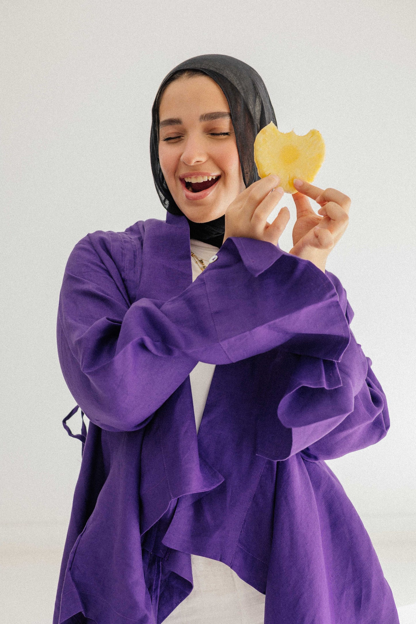 Elastic Kimono In Purple
