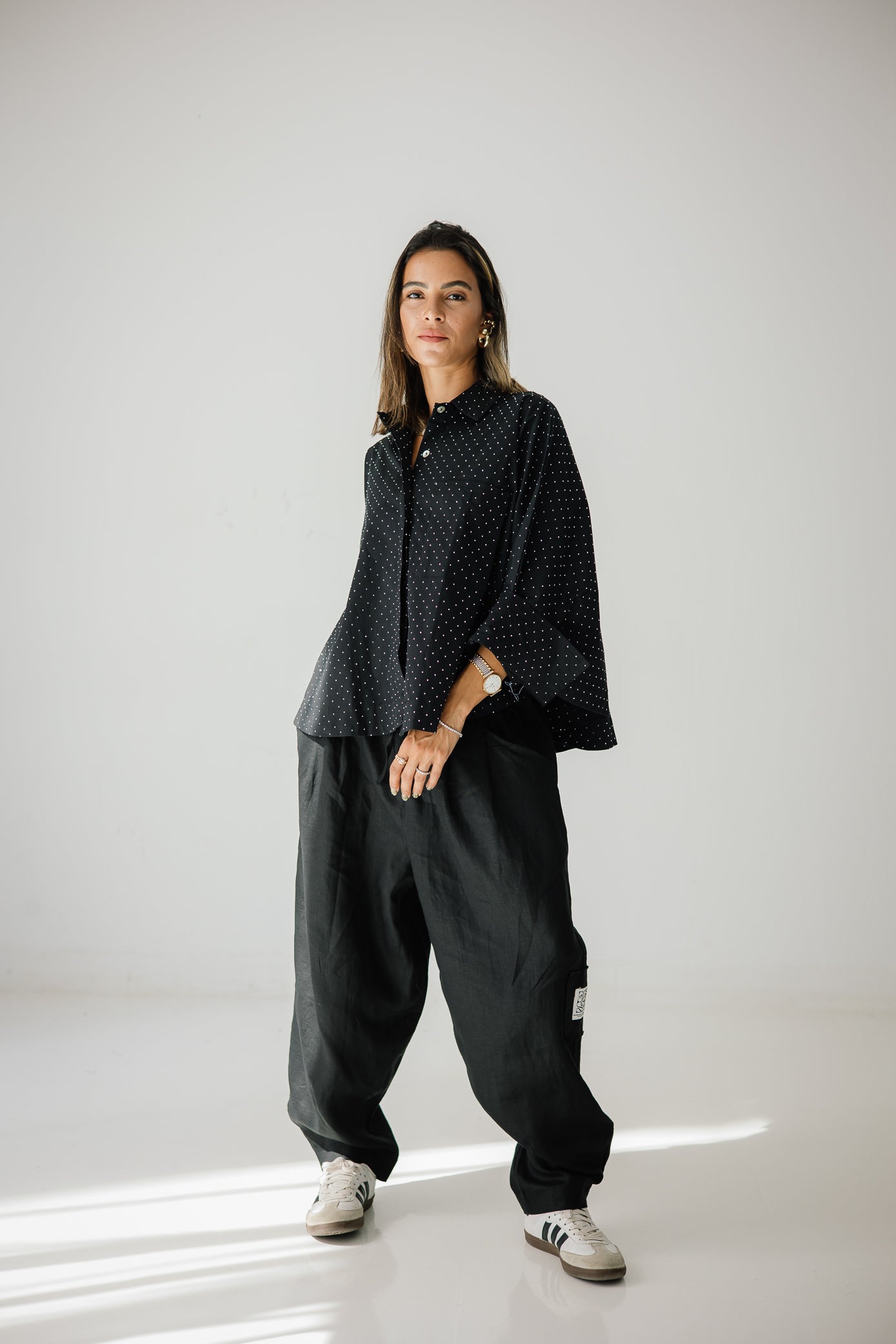 Studding Butterfly Shirt In Black