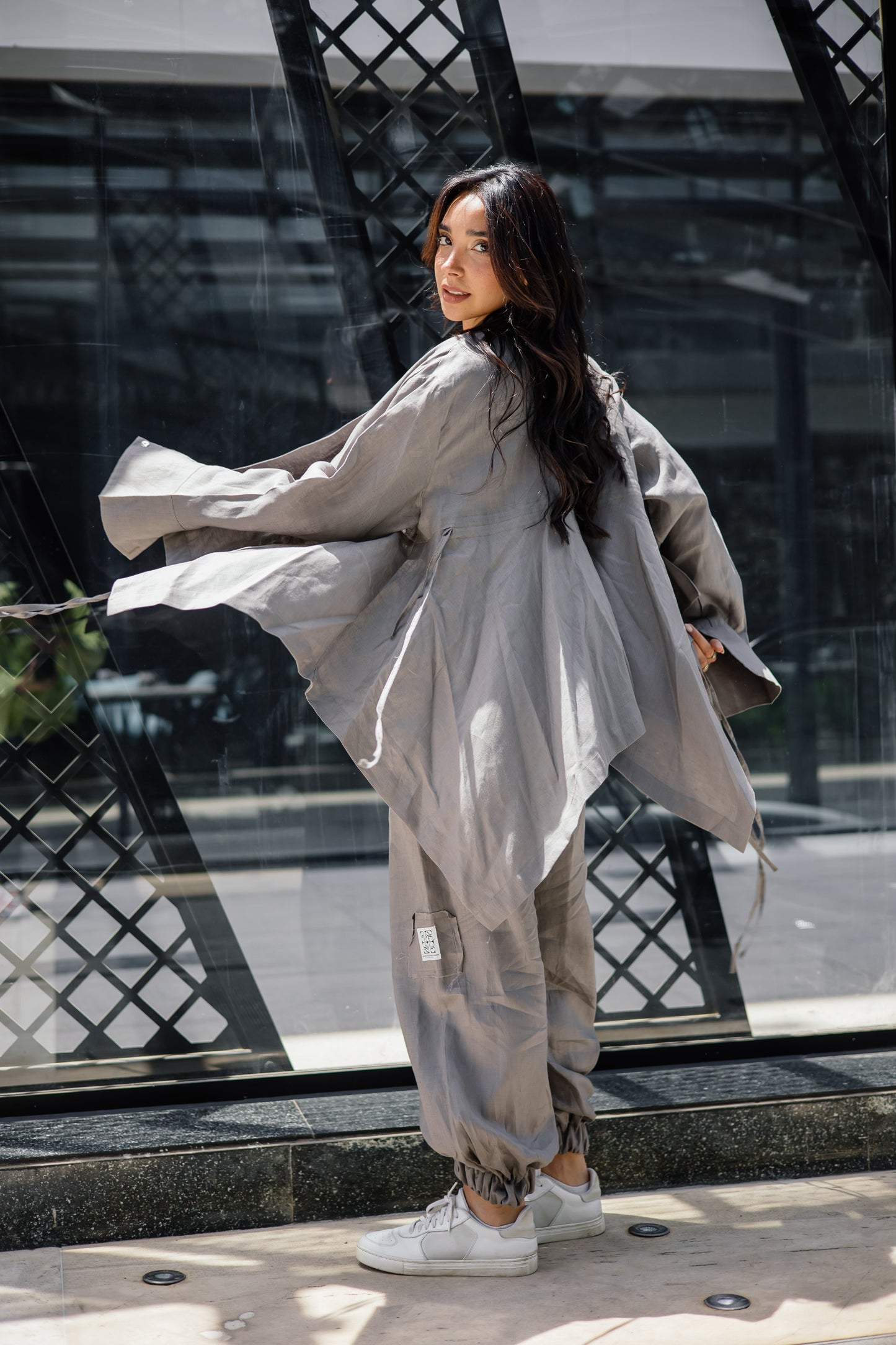 Elastic Kimono In Grey