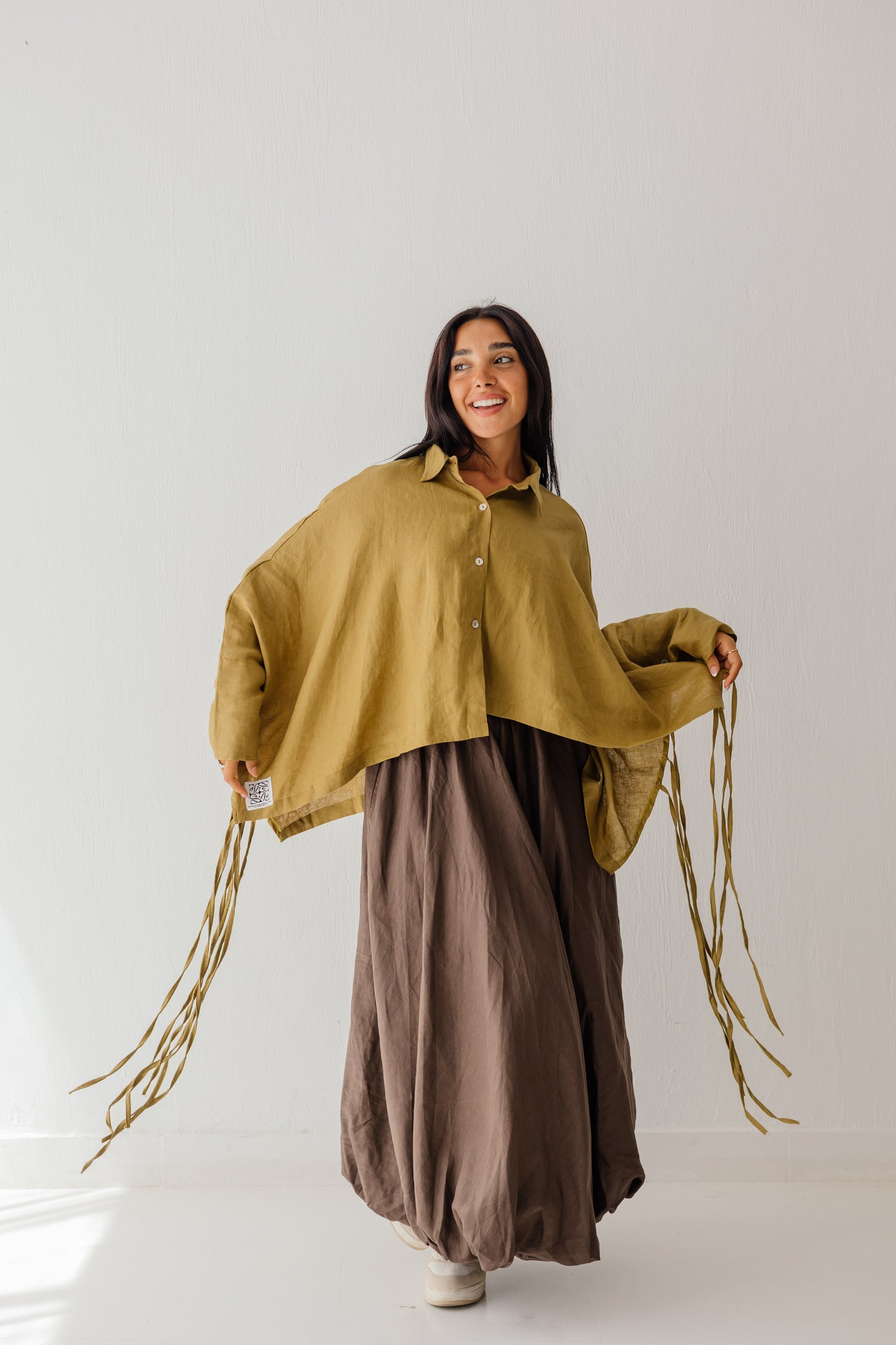 Fringes Shirt In Dark-limegreen