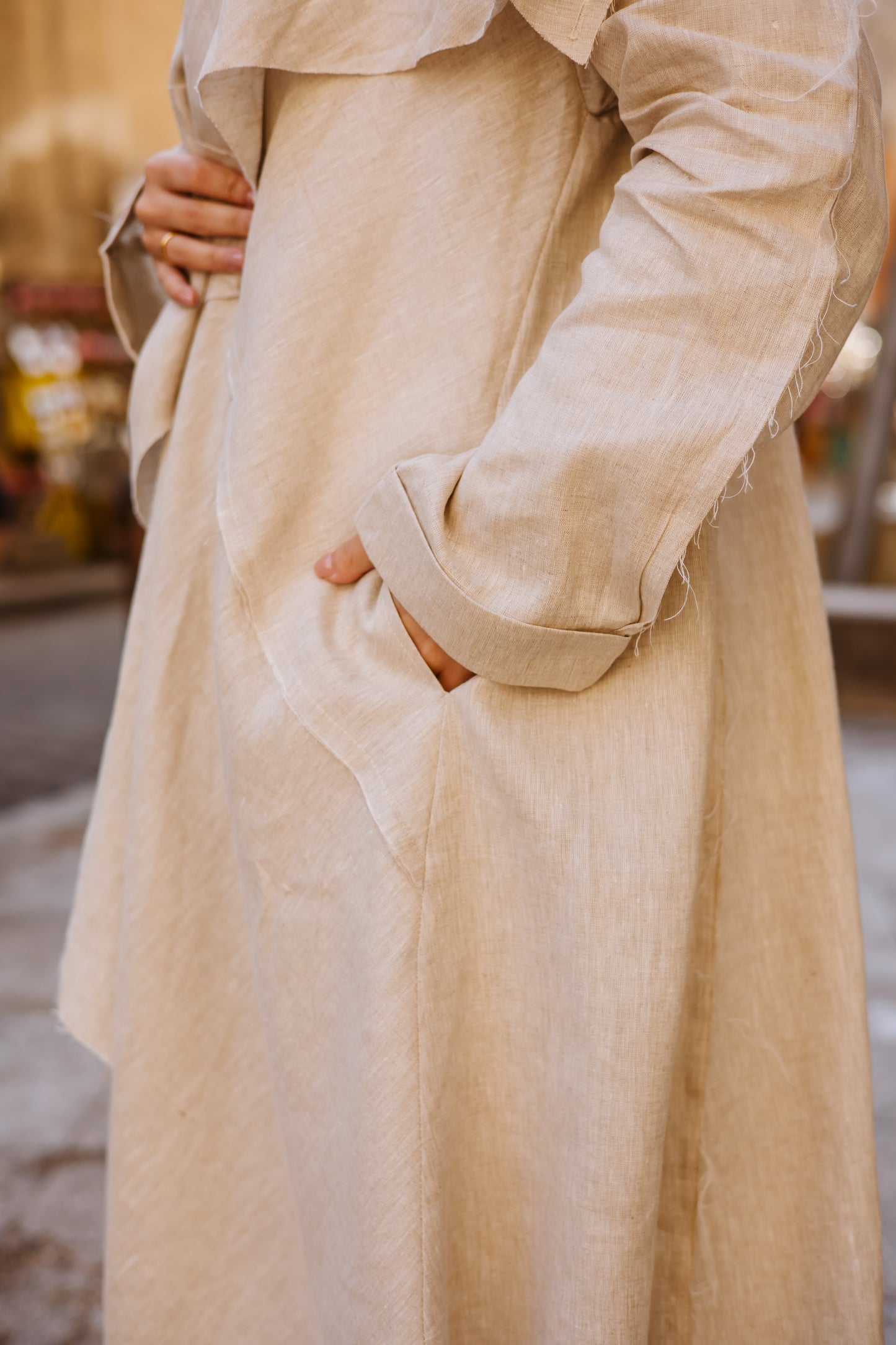 Tuck-it In Kimono In Neutral Cafe