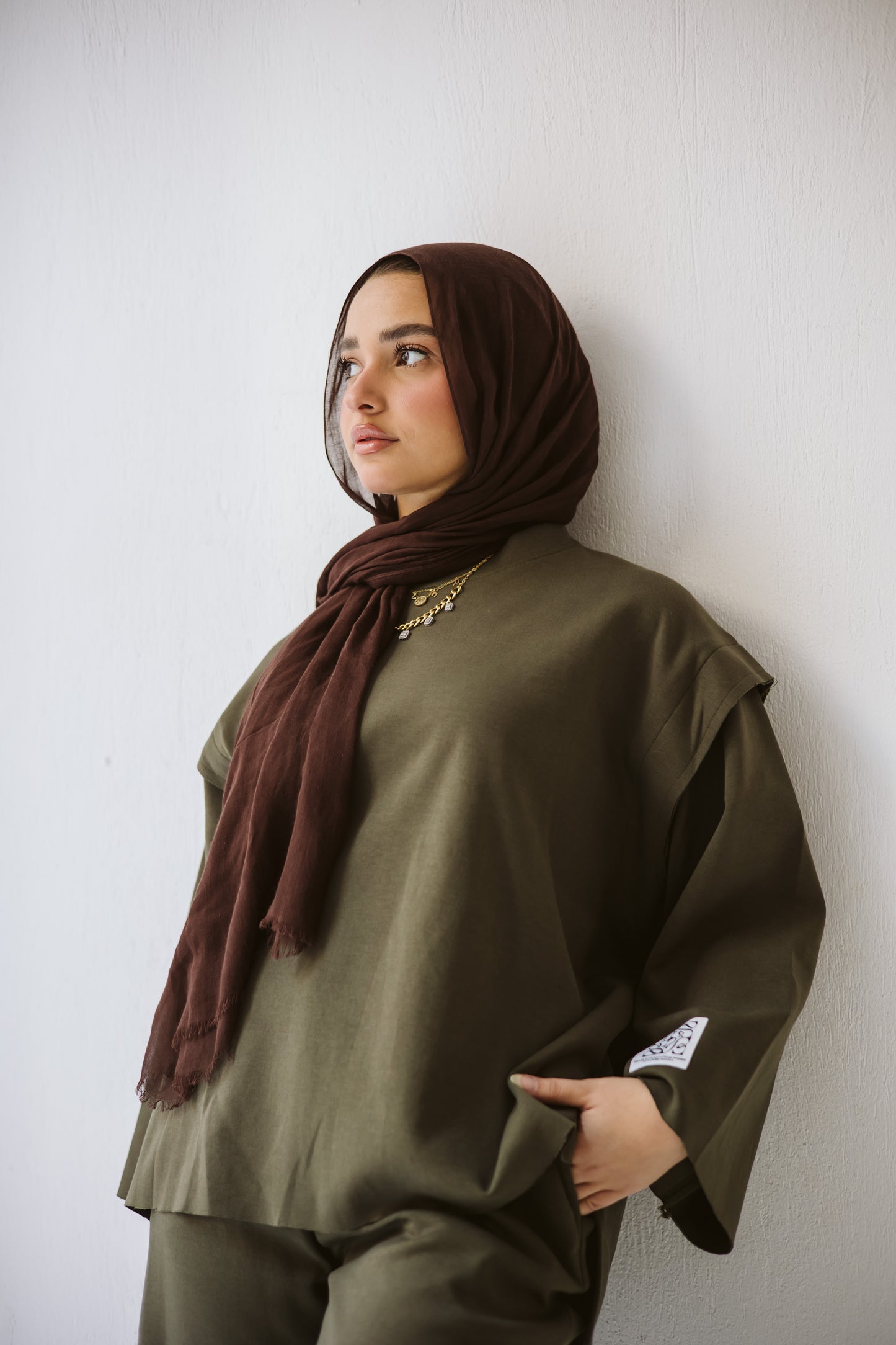 Cotton basic set in olive