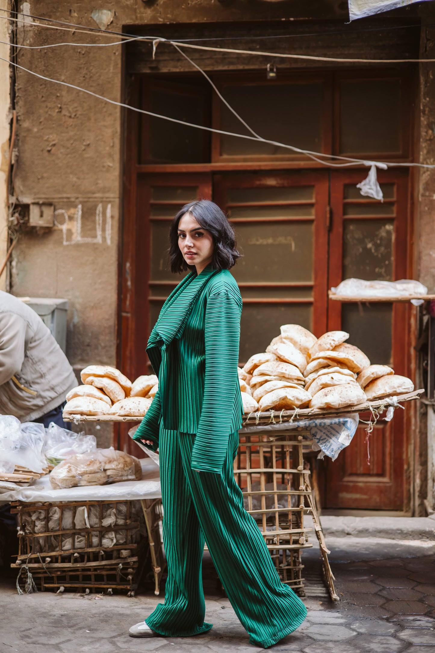 Pleated Set In Green