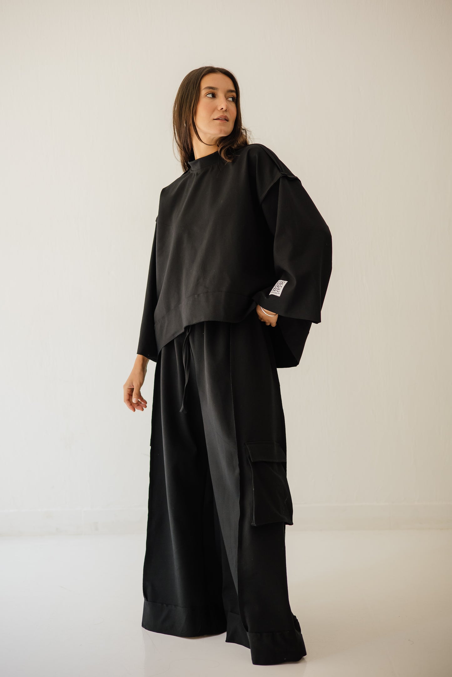 Pocket Cotton Set In Black