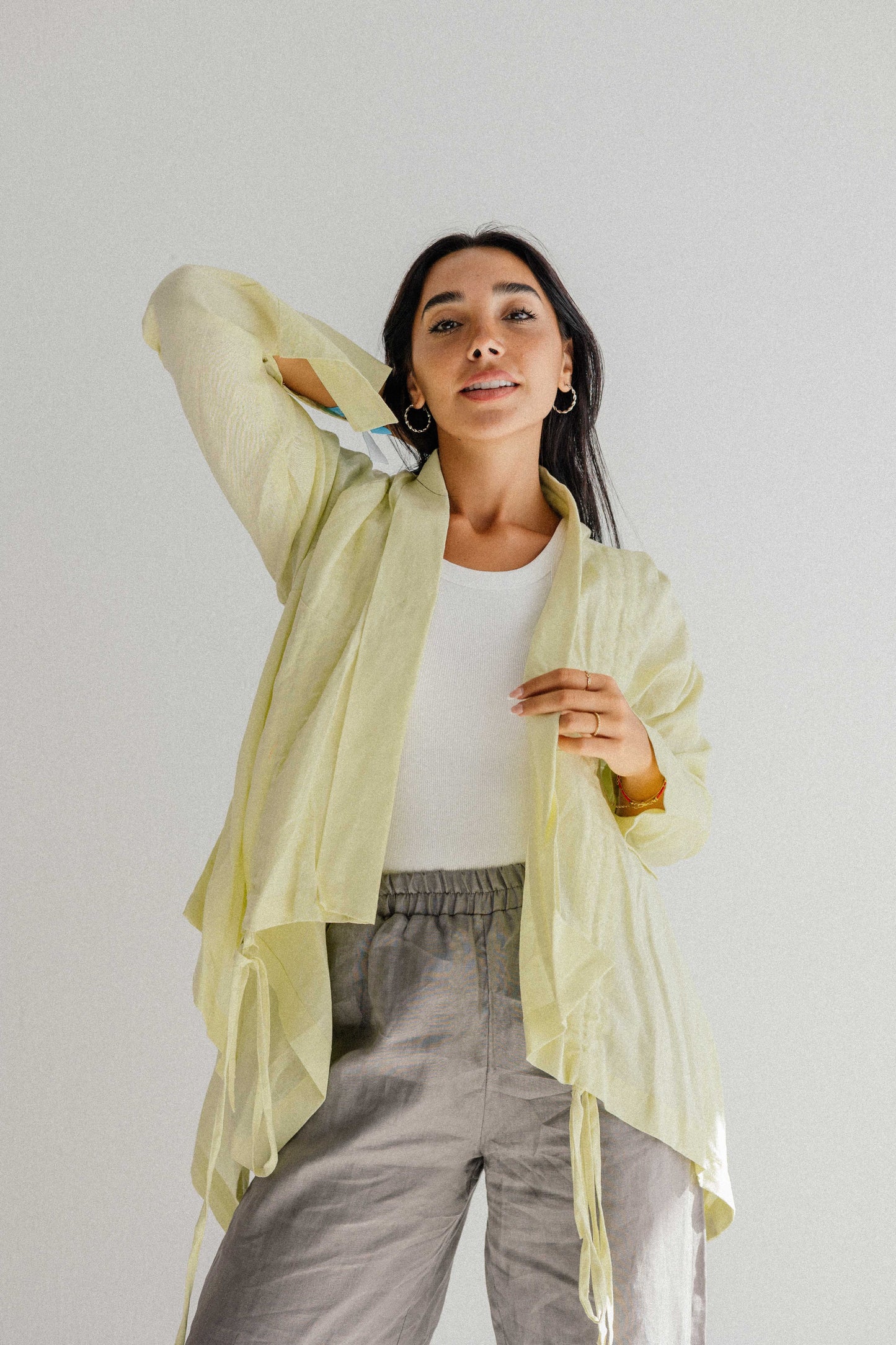 Elastic Kimono In Butter-lemon