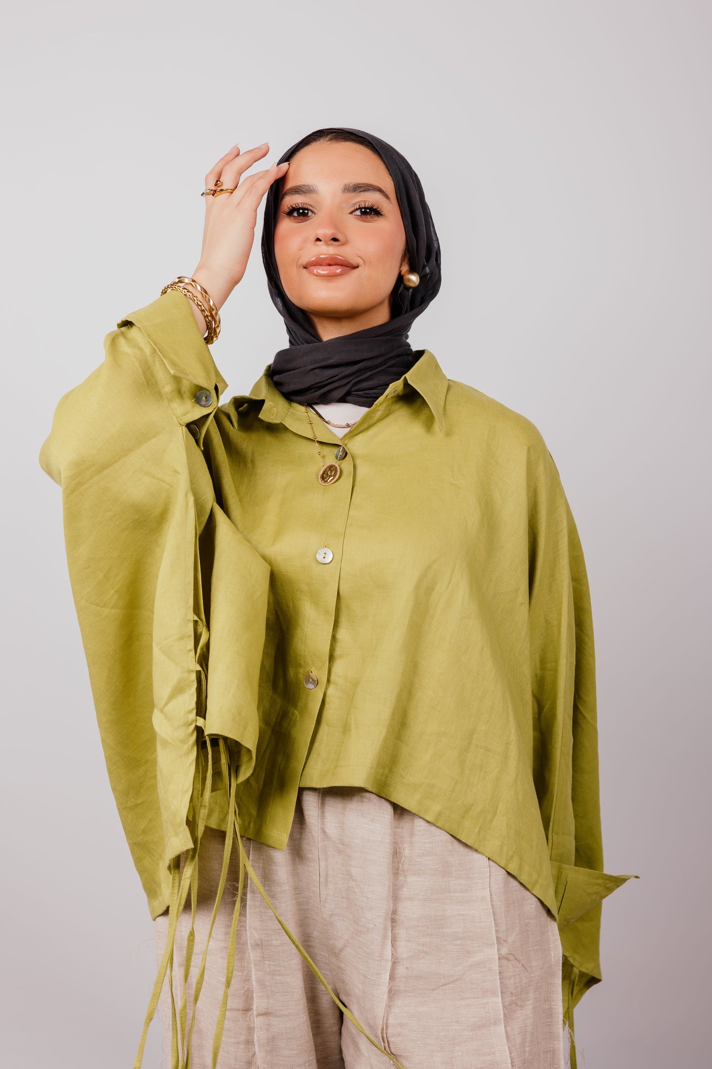 Fringes Shirt In Lime-green