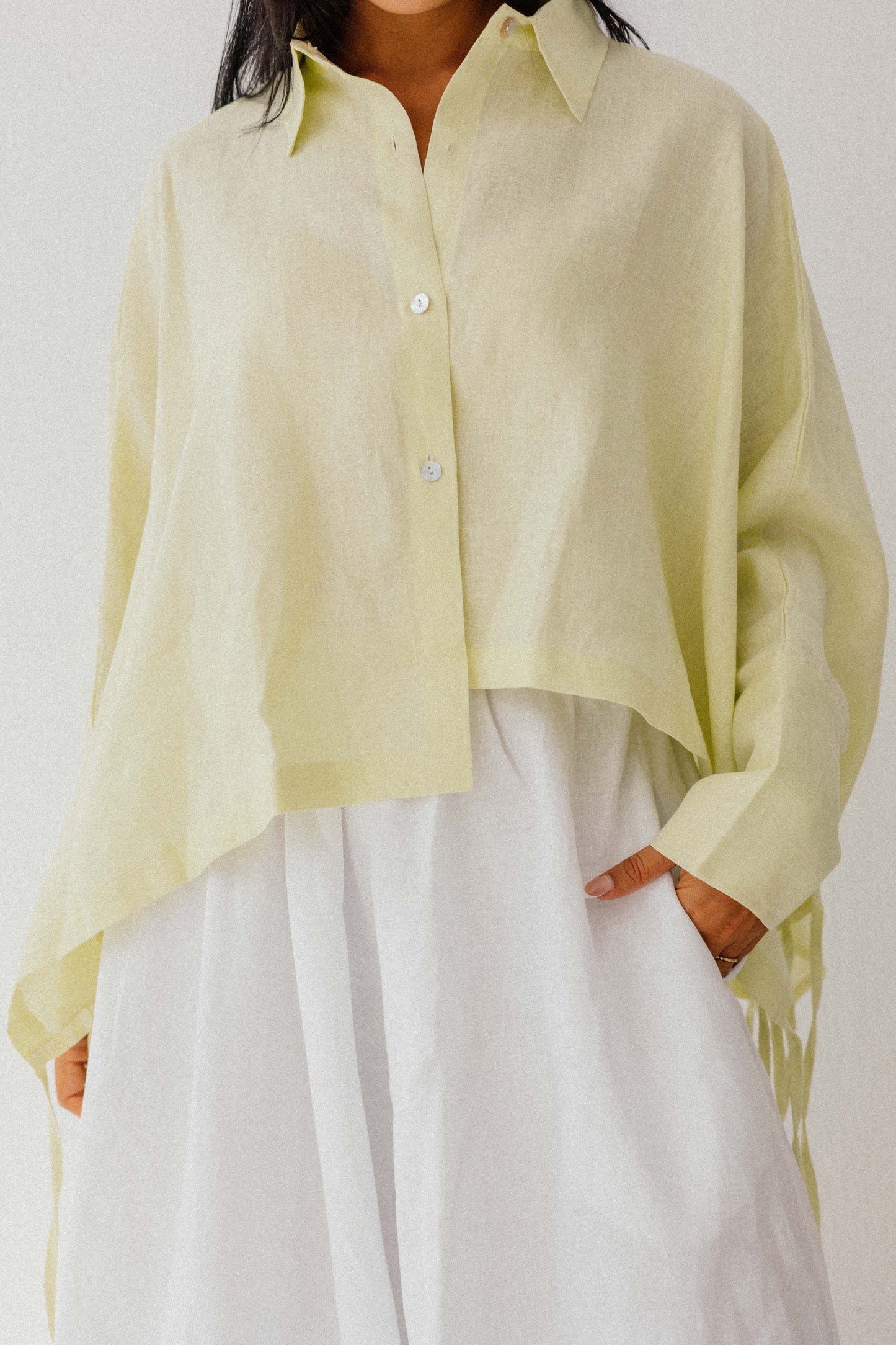 Fringes Shirt In Butter-lemon