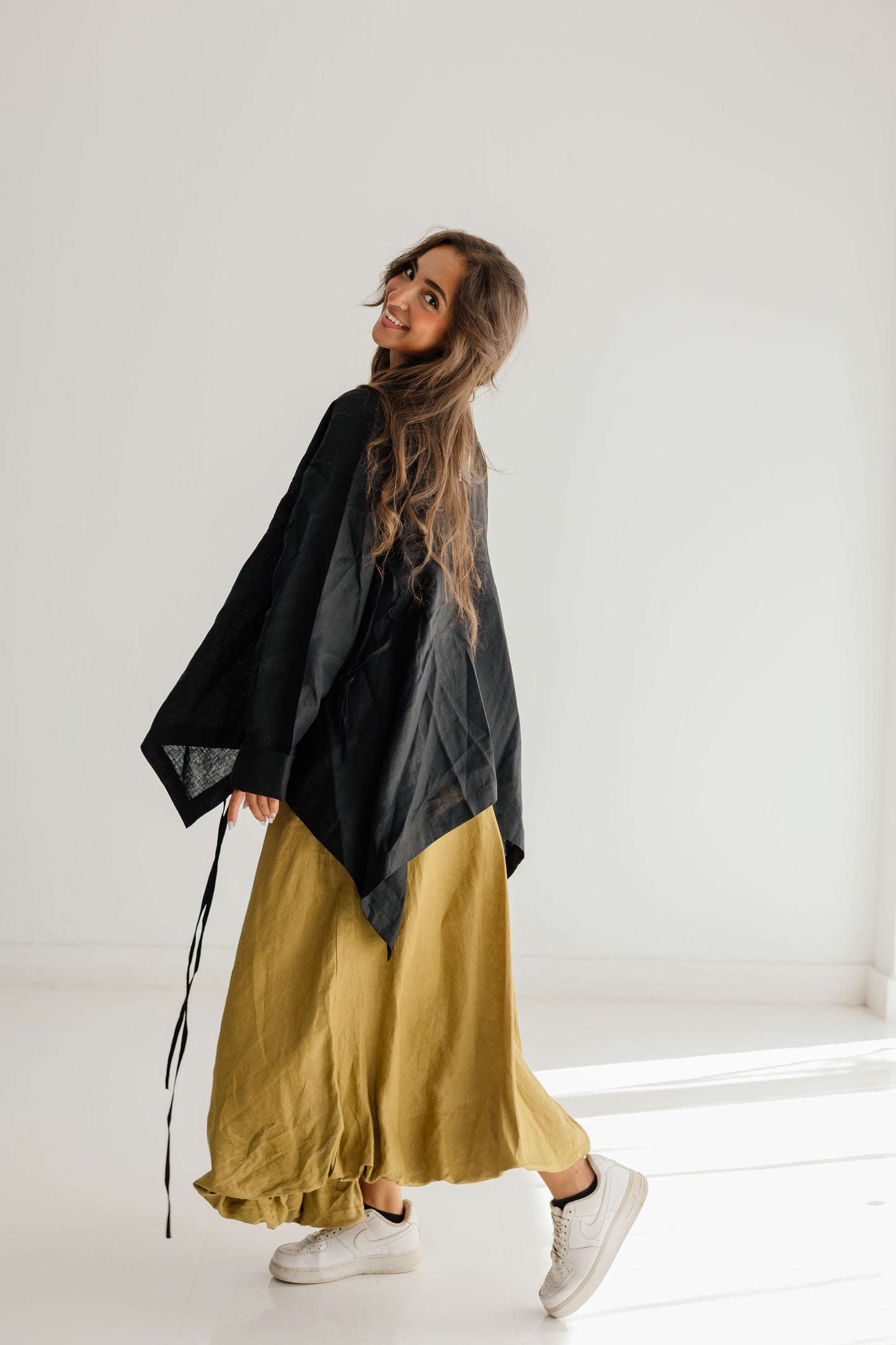 Elastic Kimono In Black