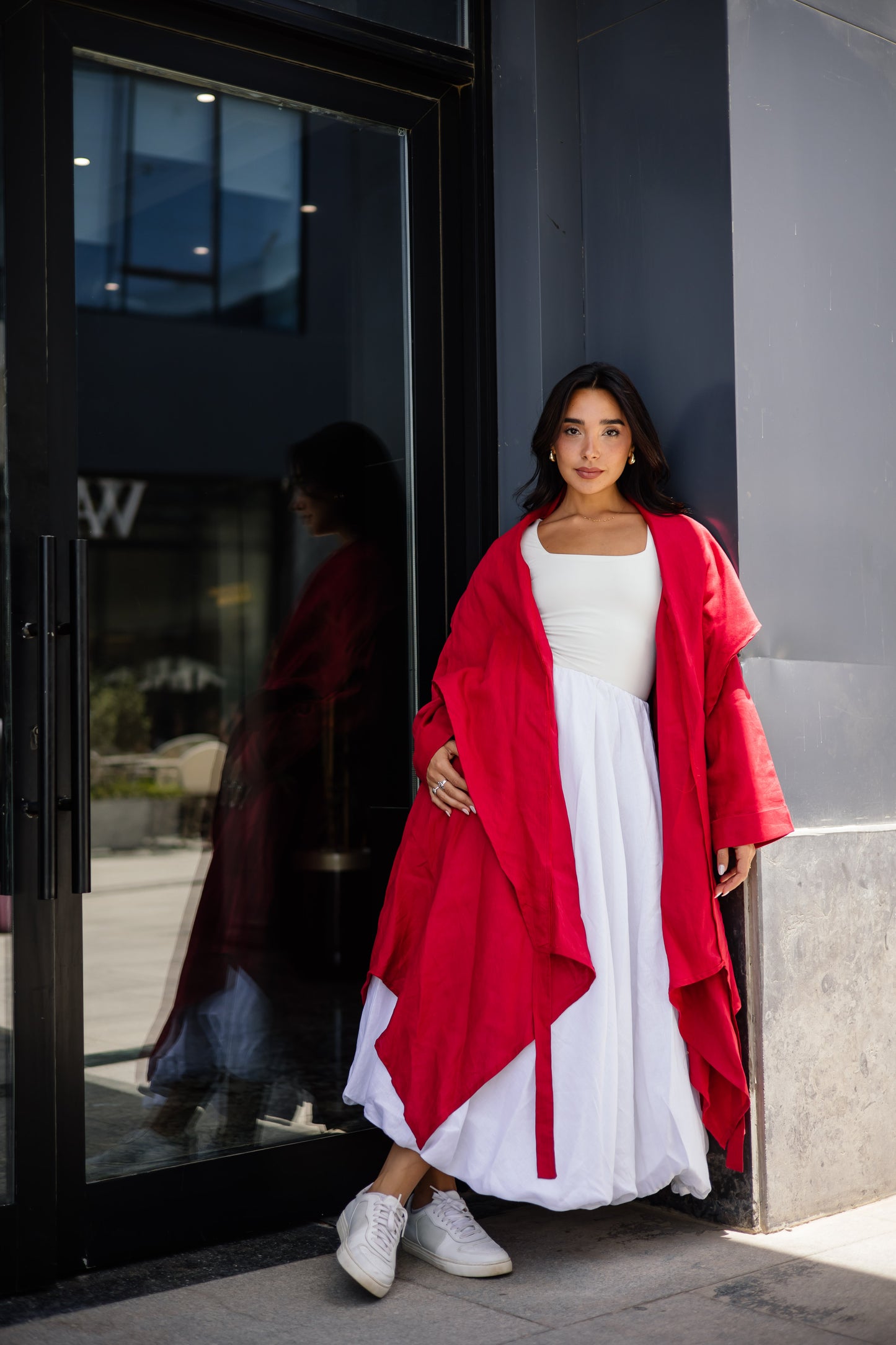 High-low Kimono In Red