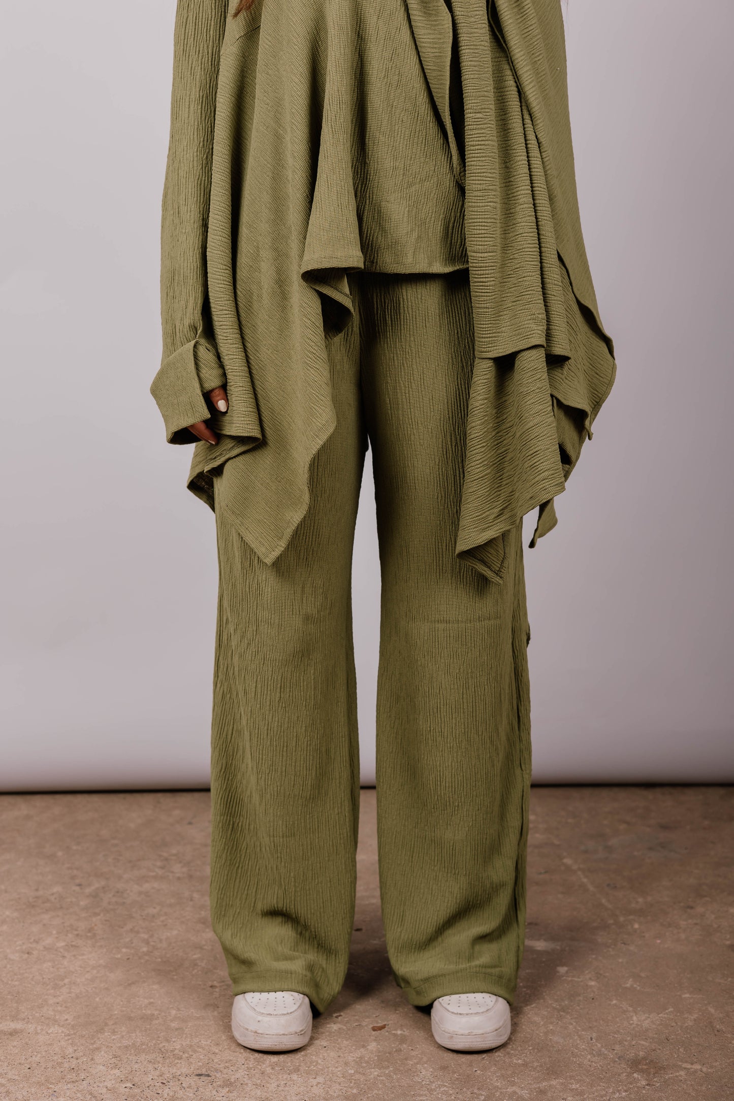 Crushed Set In Lime-green