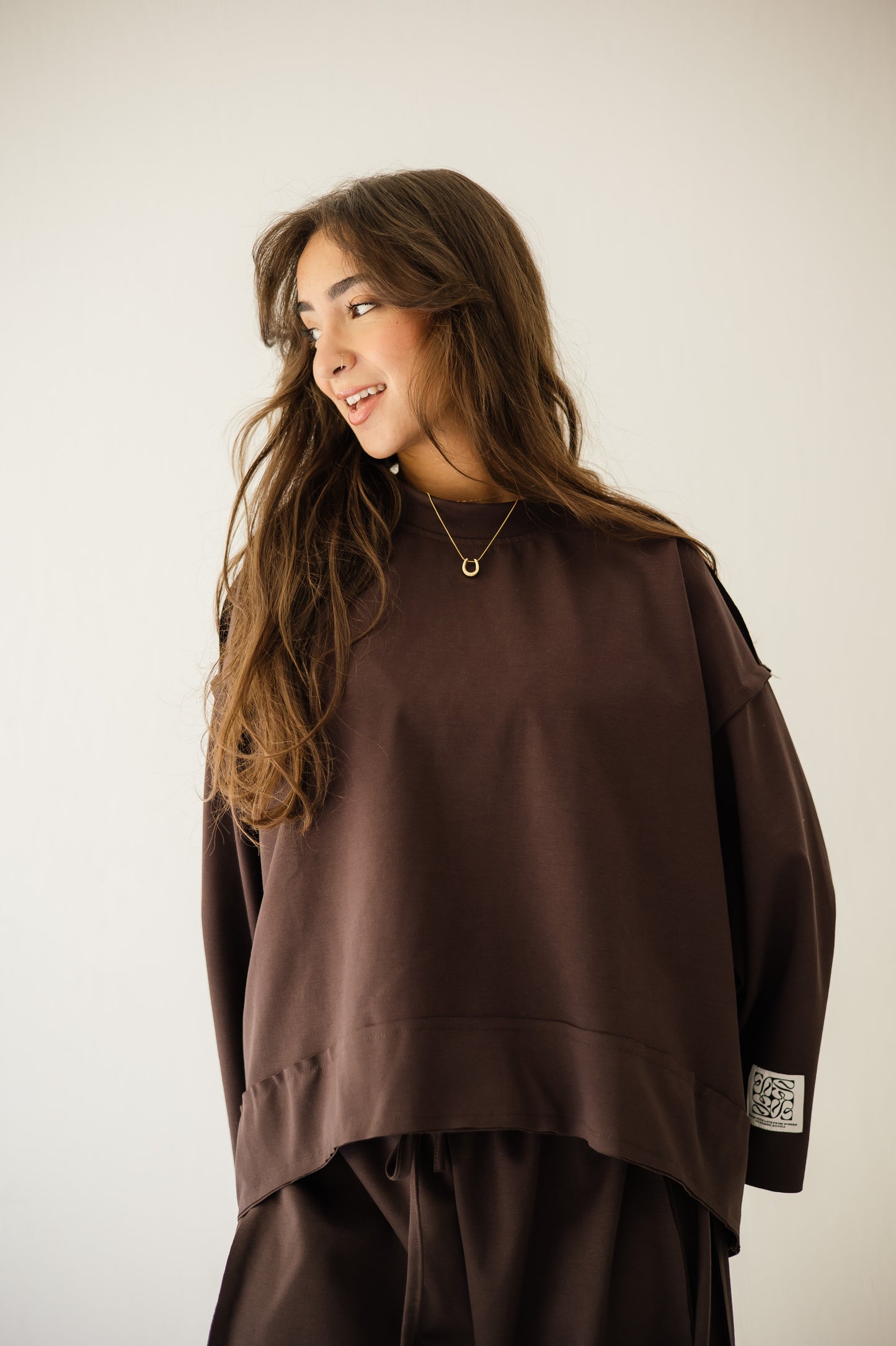 Pocket Cotton Set In Brown