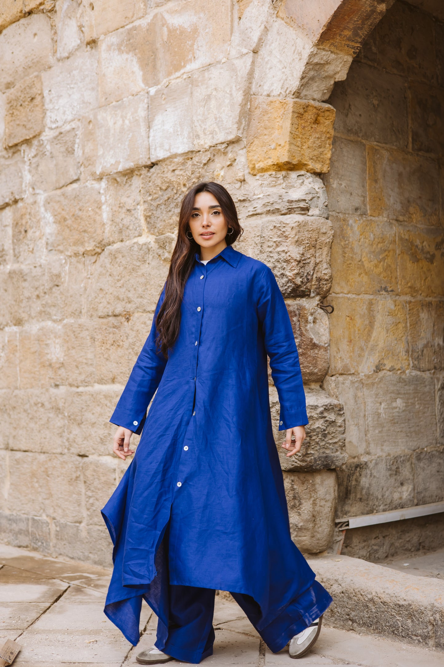 Long Shirt In Royal-blue
