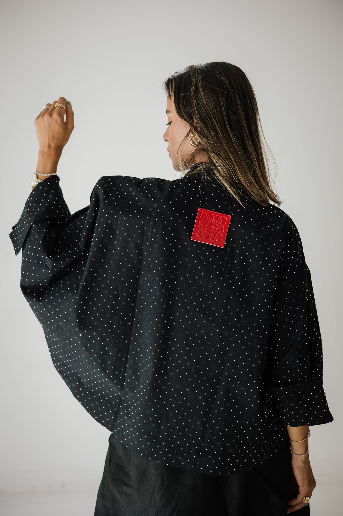 Studding Butterfly Shirt In Black