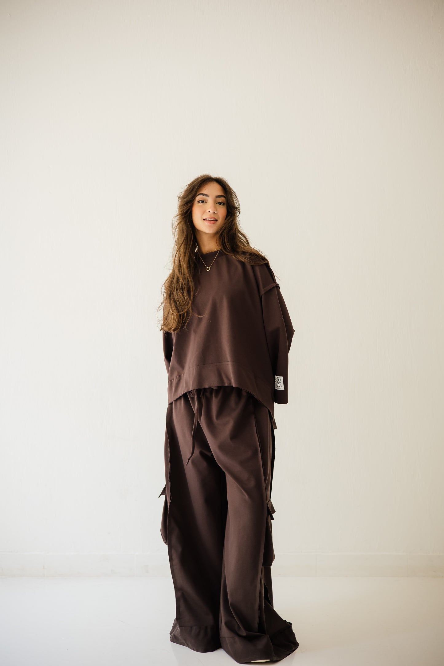 Pocket Cotton Set In Brown