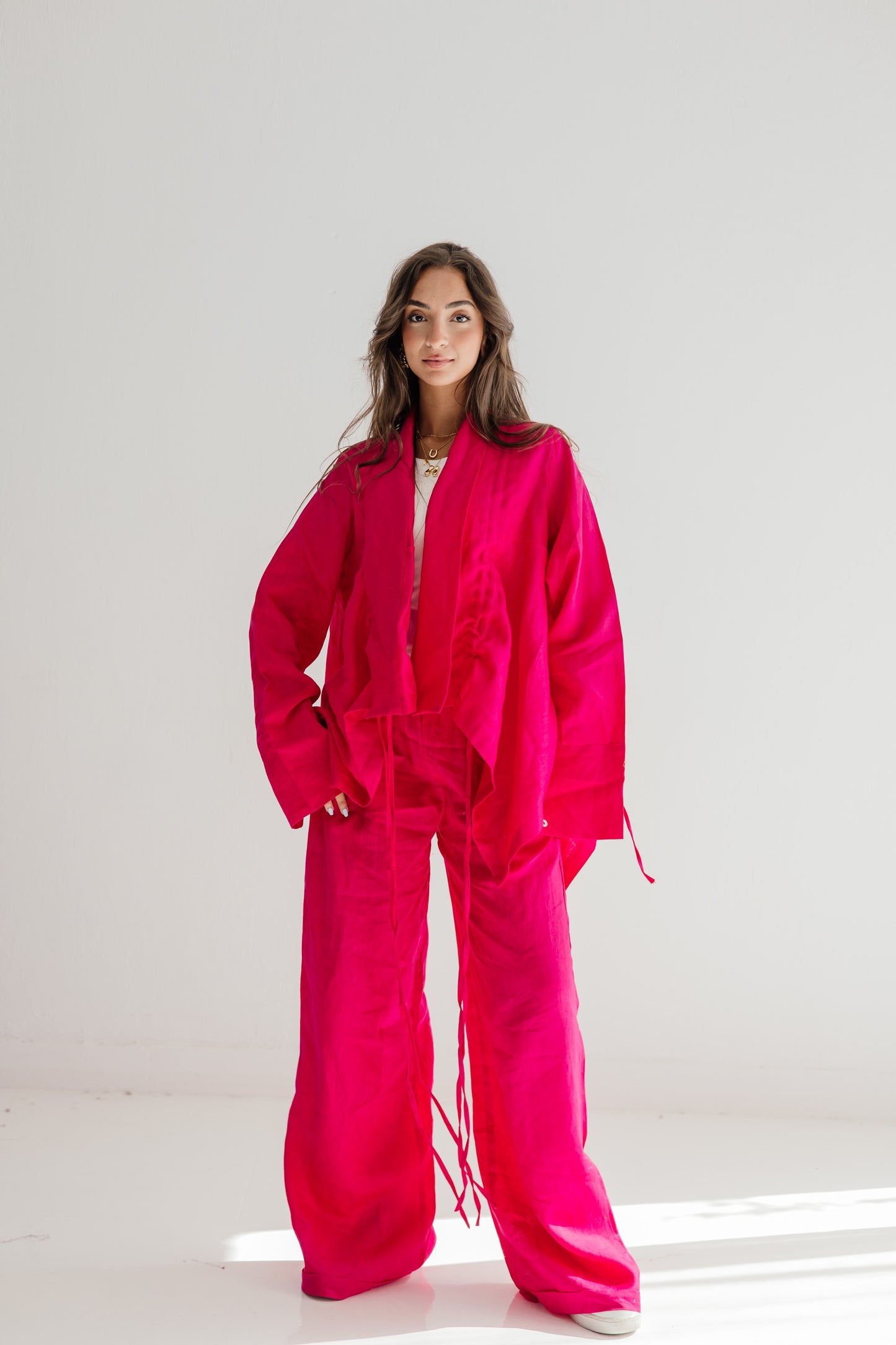 Elastic Kimono In Fuchsia