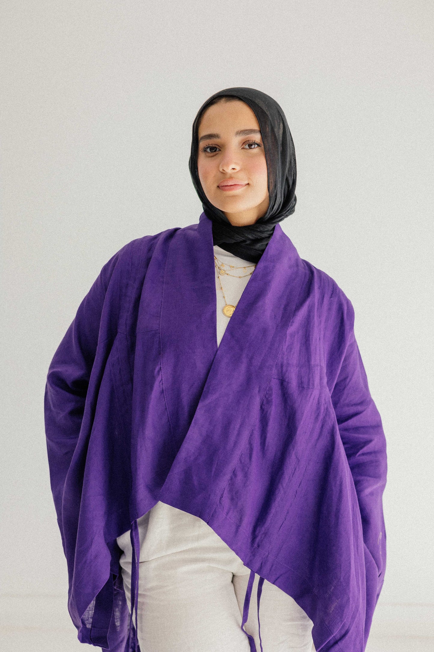 Elastic Kimono In Purple