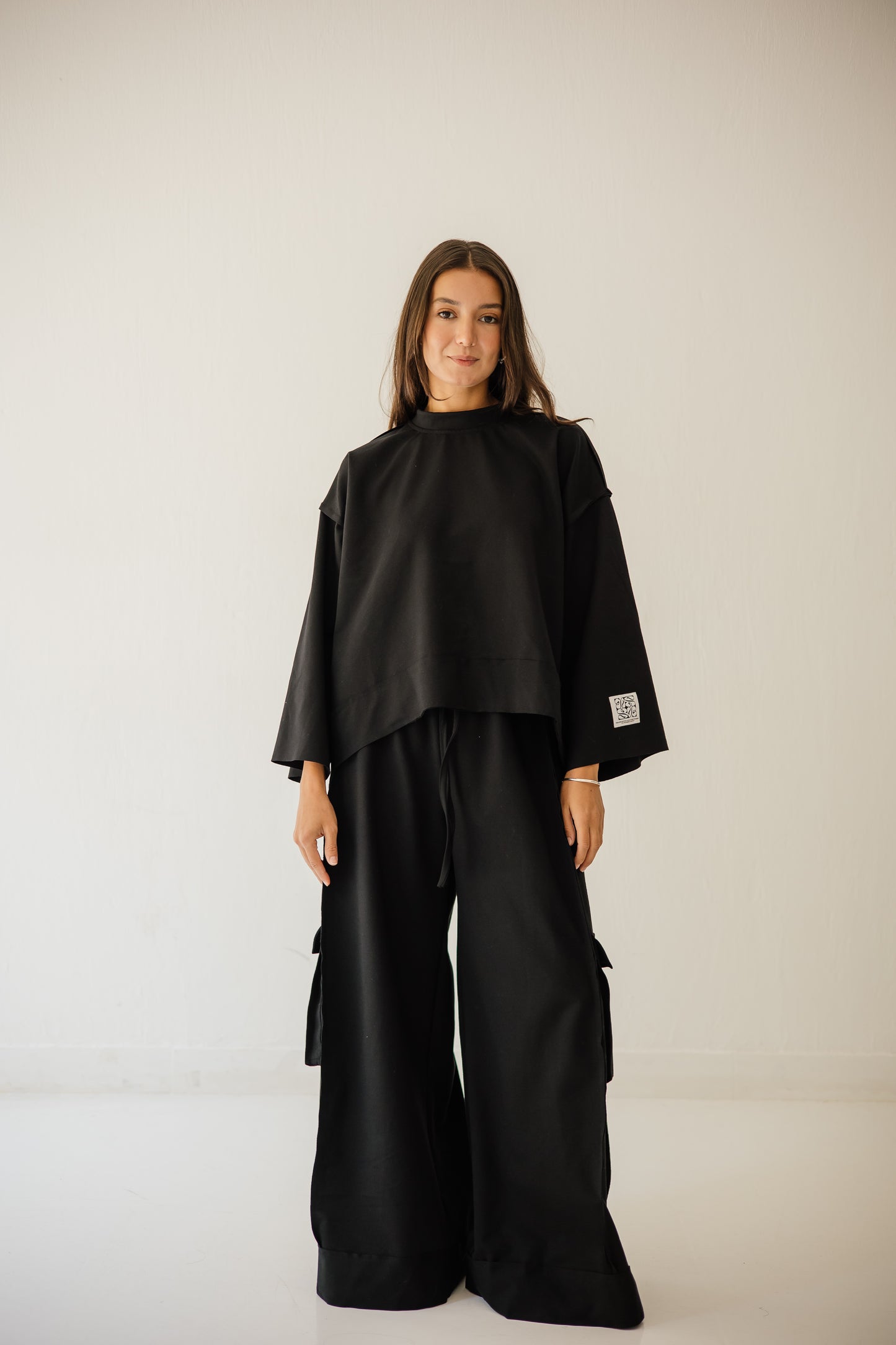 Pocket Cotton Set In Black