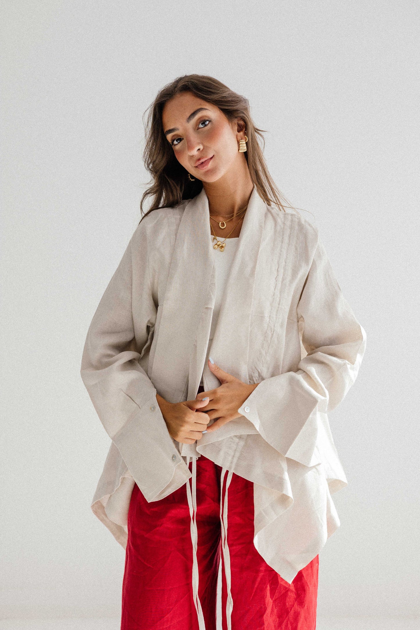 Elastic Kimono In Creamy