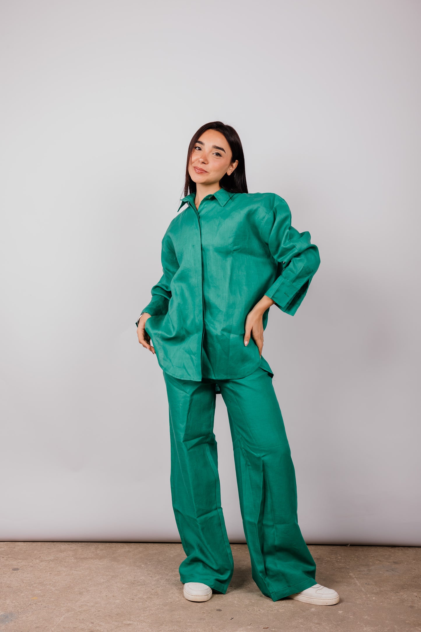 Daily Linen Shirt In Green