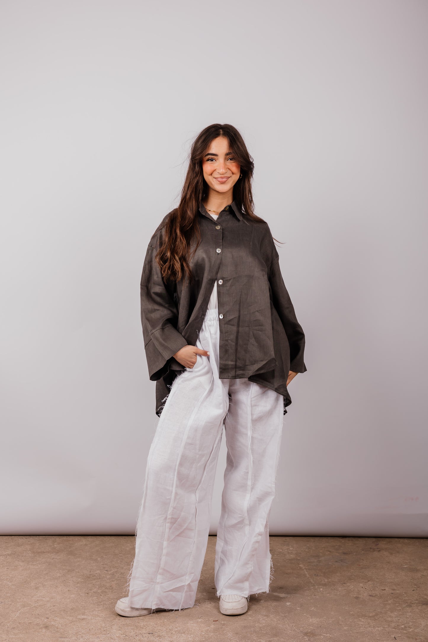 Basic Shirt In Dark-grey
